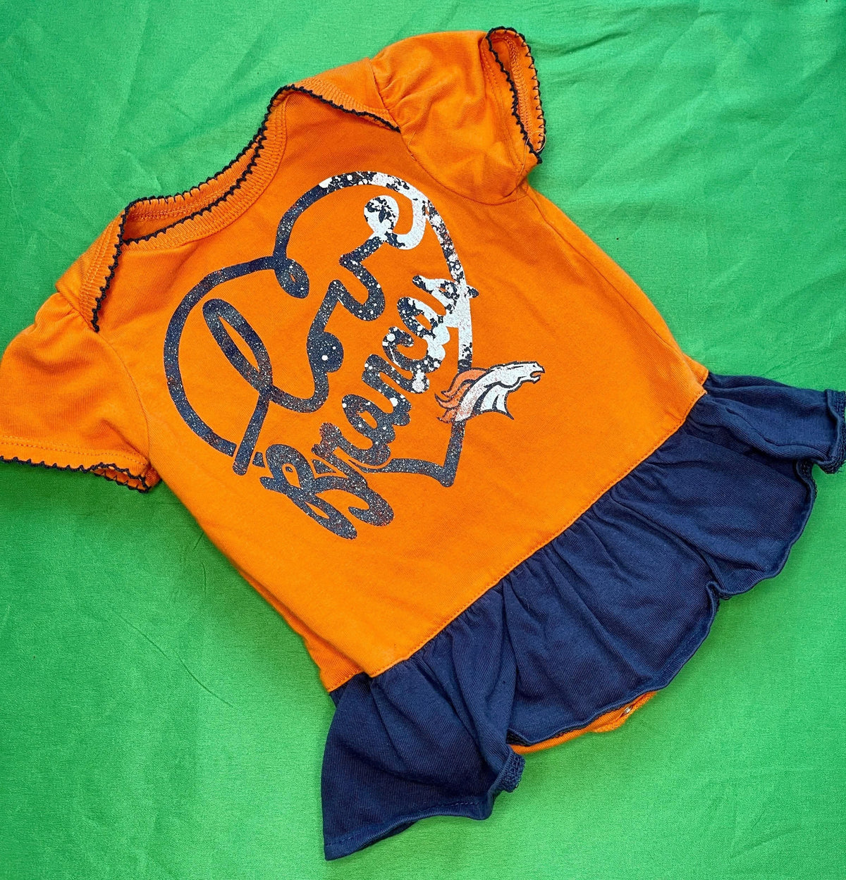 NFL Denver Broncos Ruffled Bodysuit Outfit 3-6 months