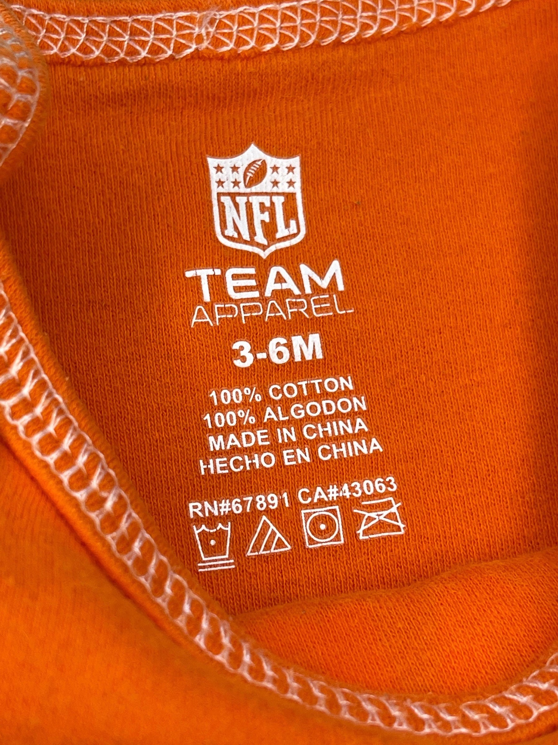 NFL Denver Broncos Orange Bodysuit 3-6 months