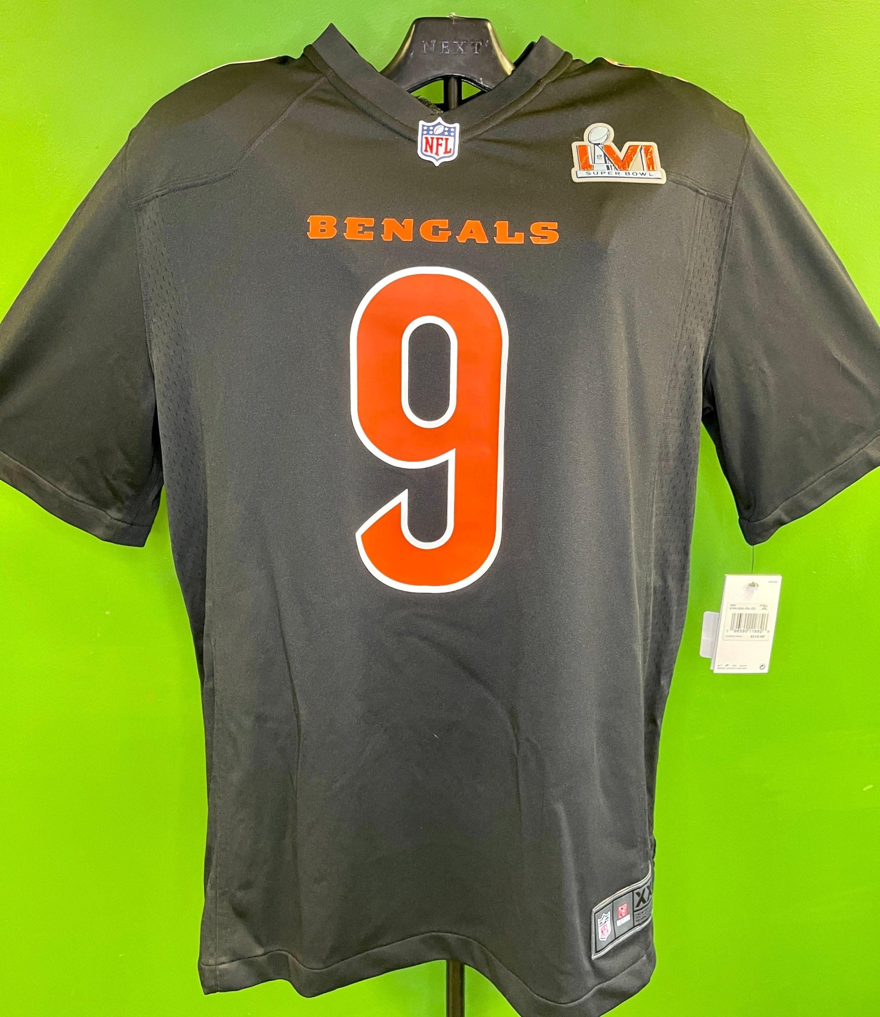 NFL Cincinnati Bengals Joe Burrow #9 Game Jersey SB LVI Men's XL NWT