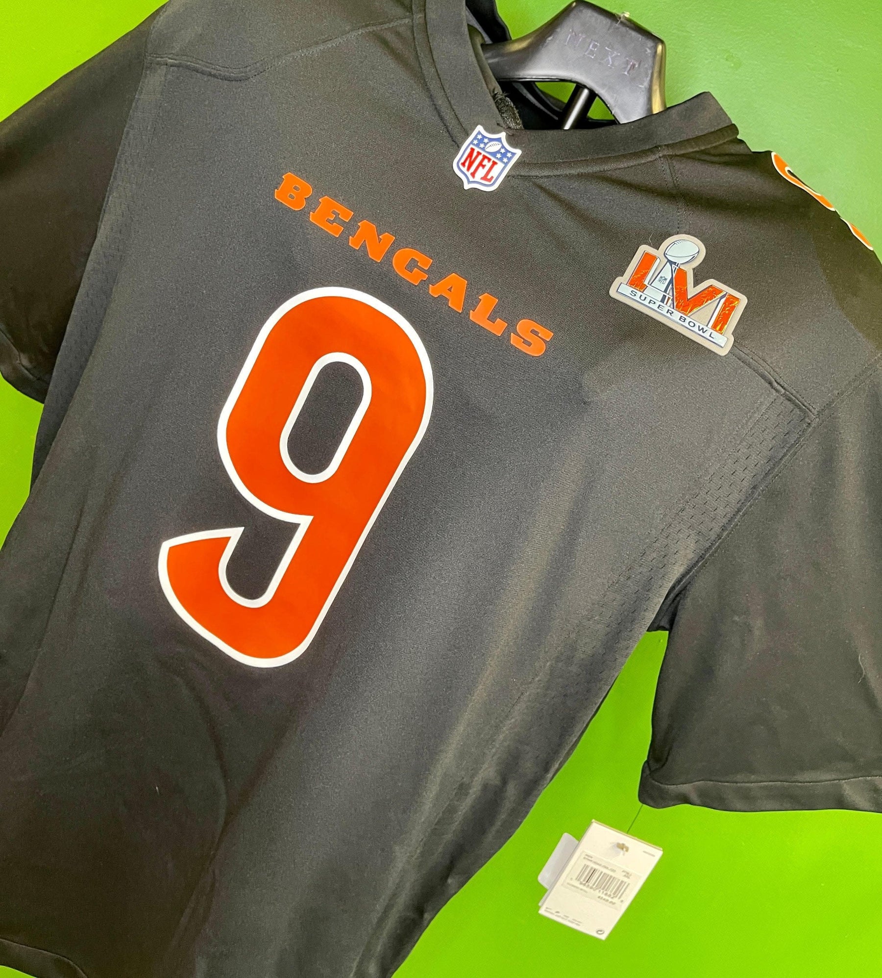 NFL Cincinnati Bengals Joe Burrow #9 Game Jersey SB LVI Men's XL NWT