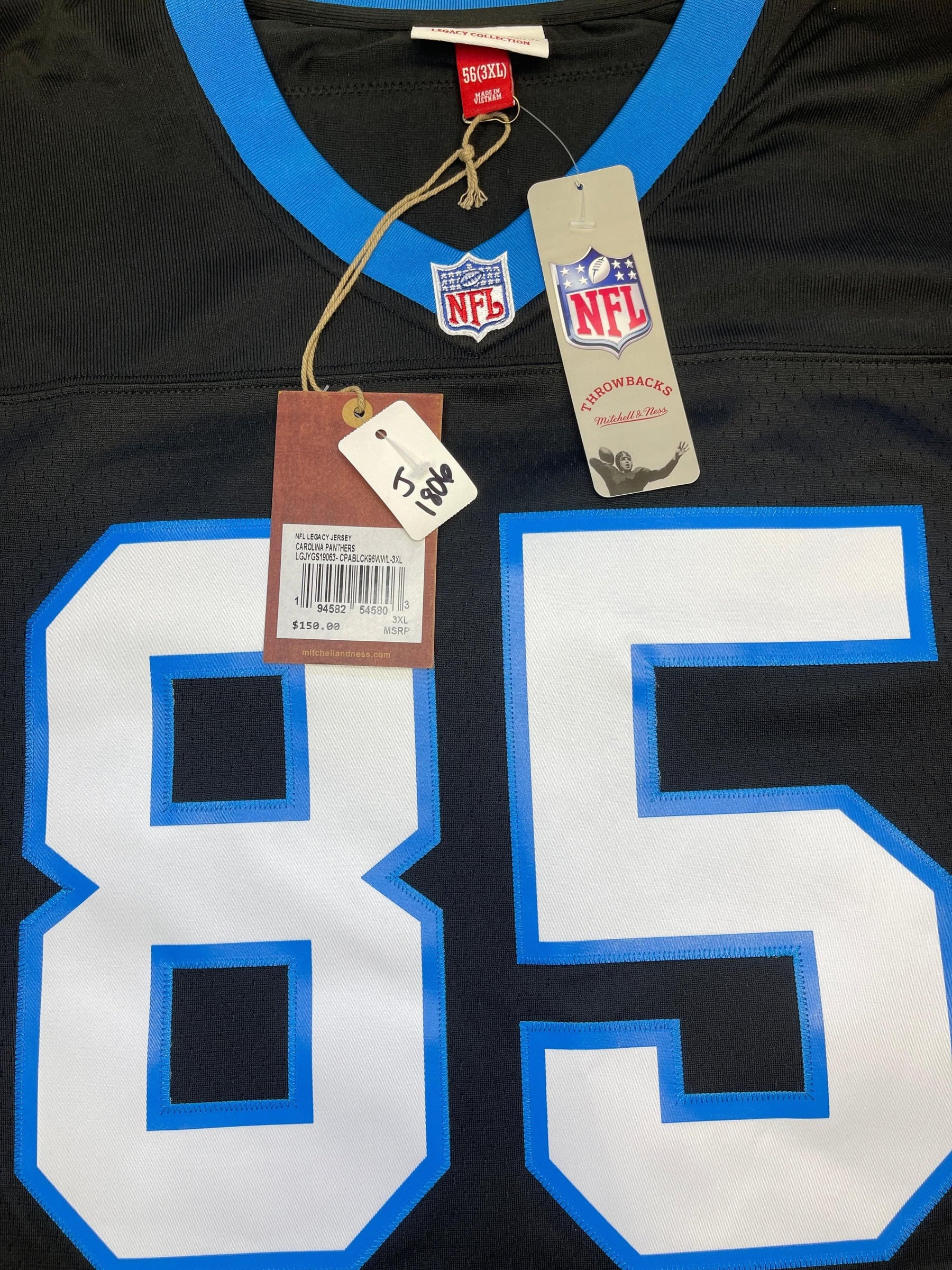 NFL Carolina Panthers Wesley Walls #85 Mitchell & Ness Legacy Jersey Men's 3XL NWT