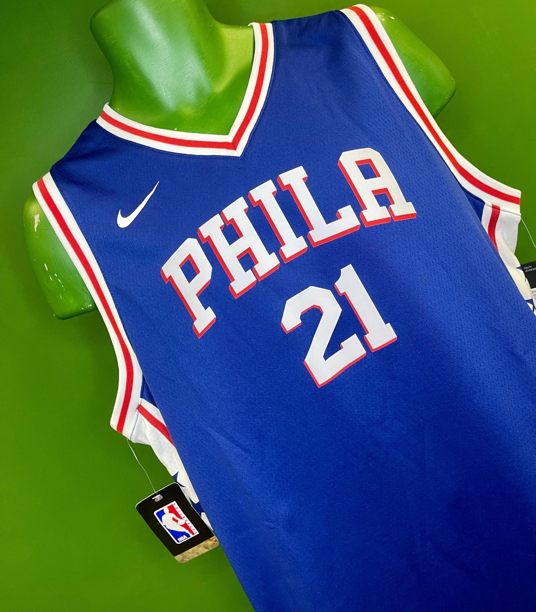 NBA Philadelphia 76ers Joel Embiid #21 2021/22 Player Jersey Youth X-Large 18-20 NWT