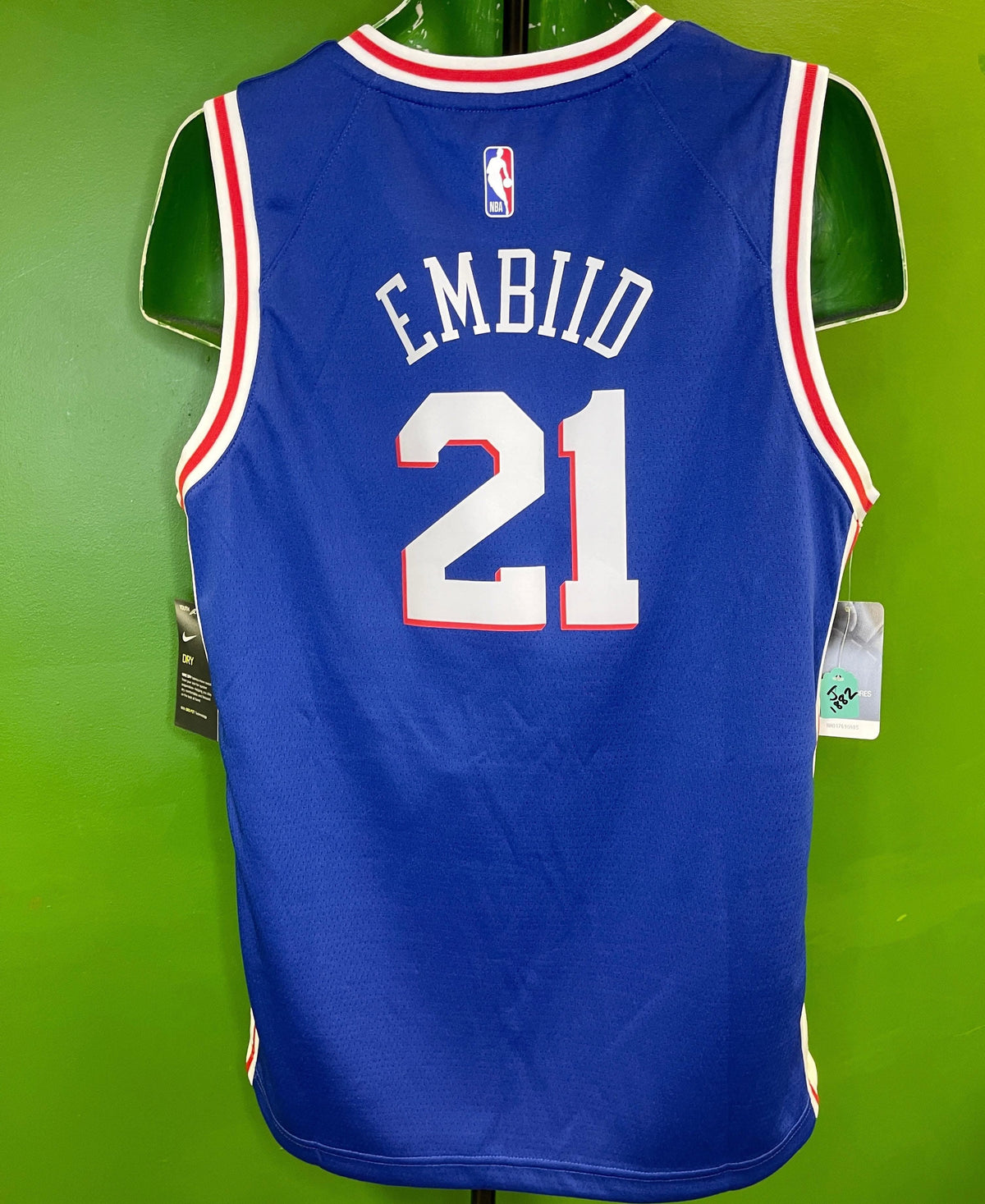 NBA Philadelphia 76ers Joel Embiid #21 2021/22 Player Jersey Youth X-Large 18-20 NWT