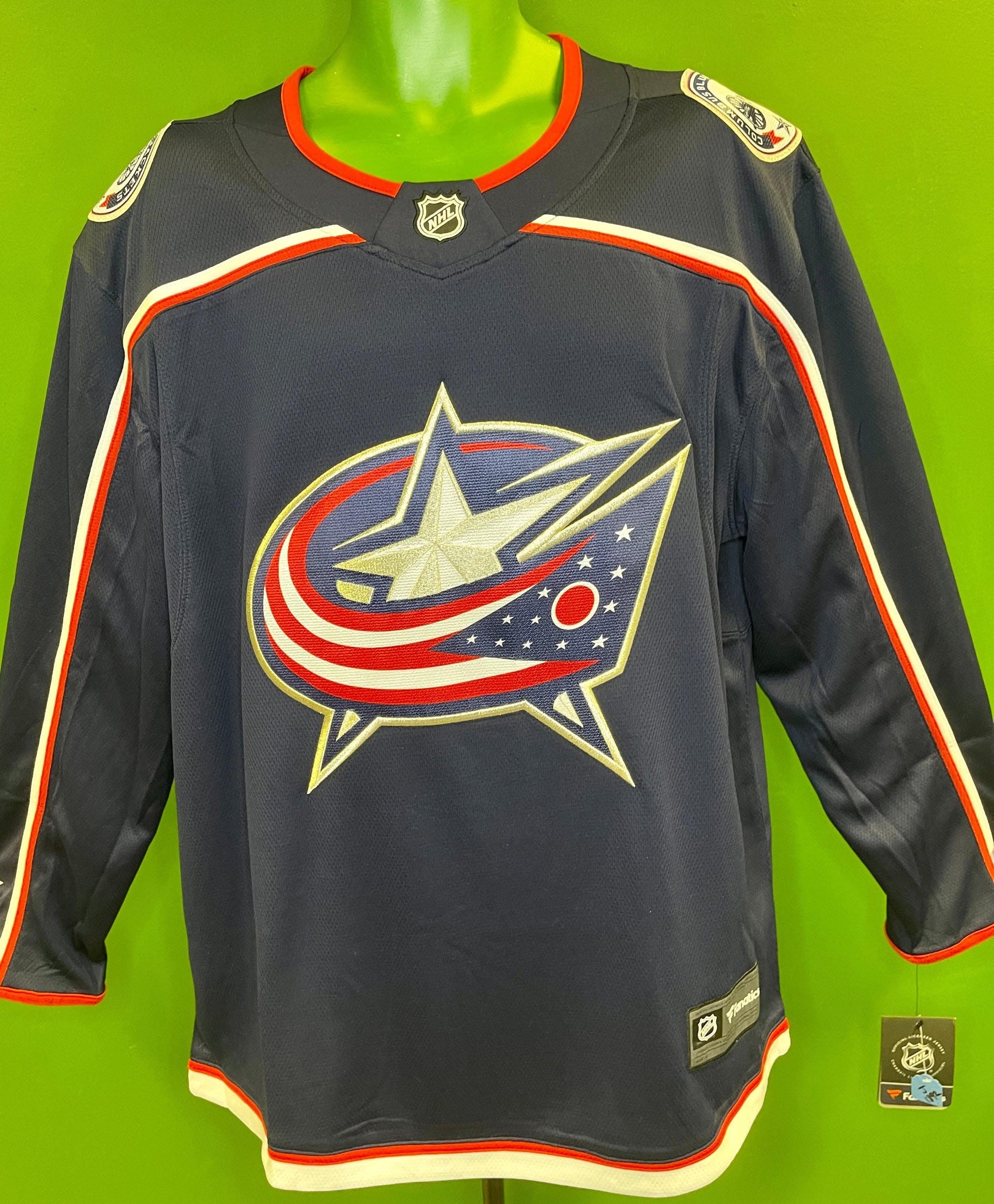 NHL Columbus Blue Jackets Fanatics Breakaway Jersey Stitched Men's Large NWT