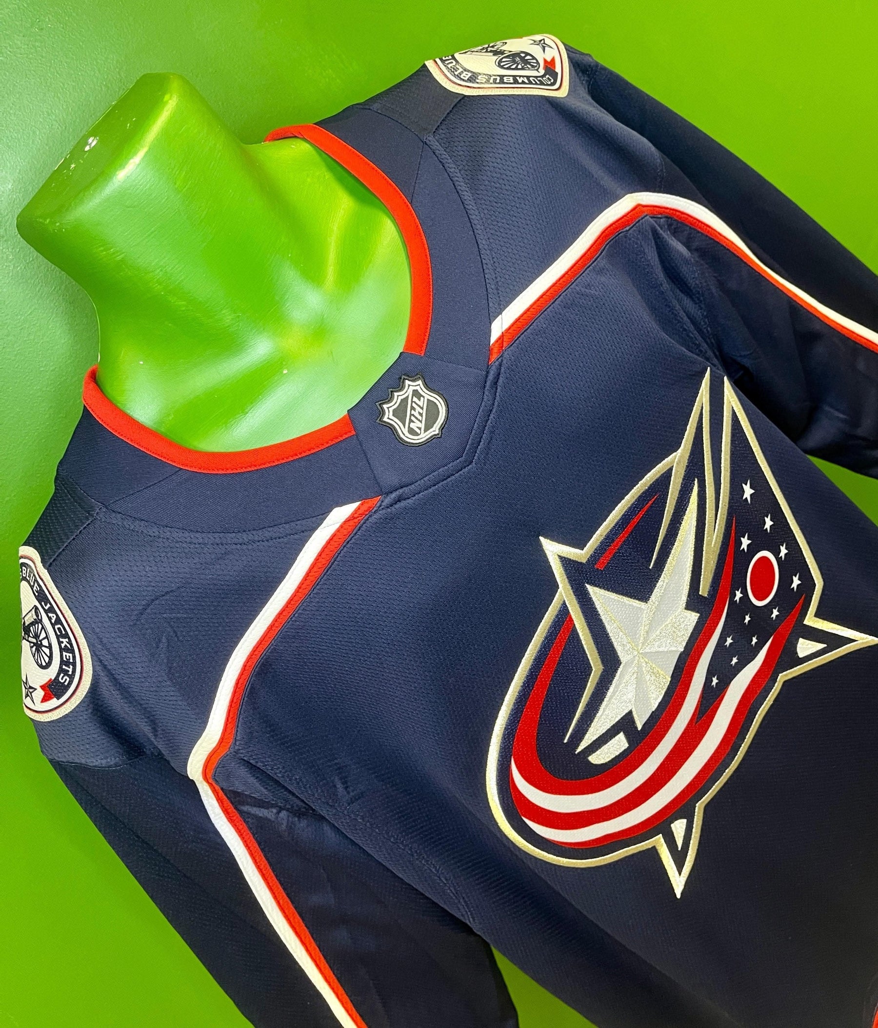 NHL Columbus Blue Jackets Fanatics Breakaway Jersey Stitched Men's Large NWT