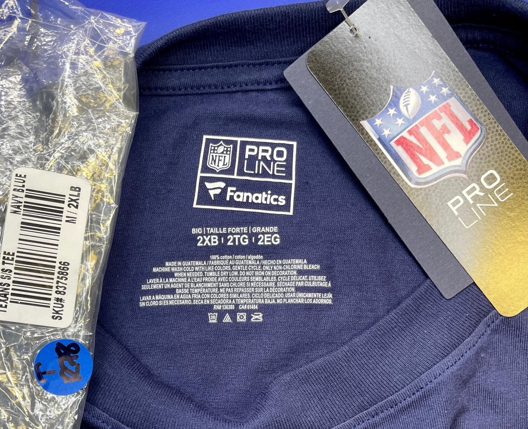 NFL Houston Texans ProLine Fanatics T-Shirt Men's 2X-Large Big NWT