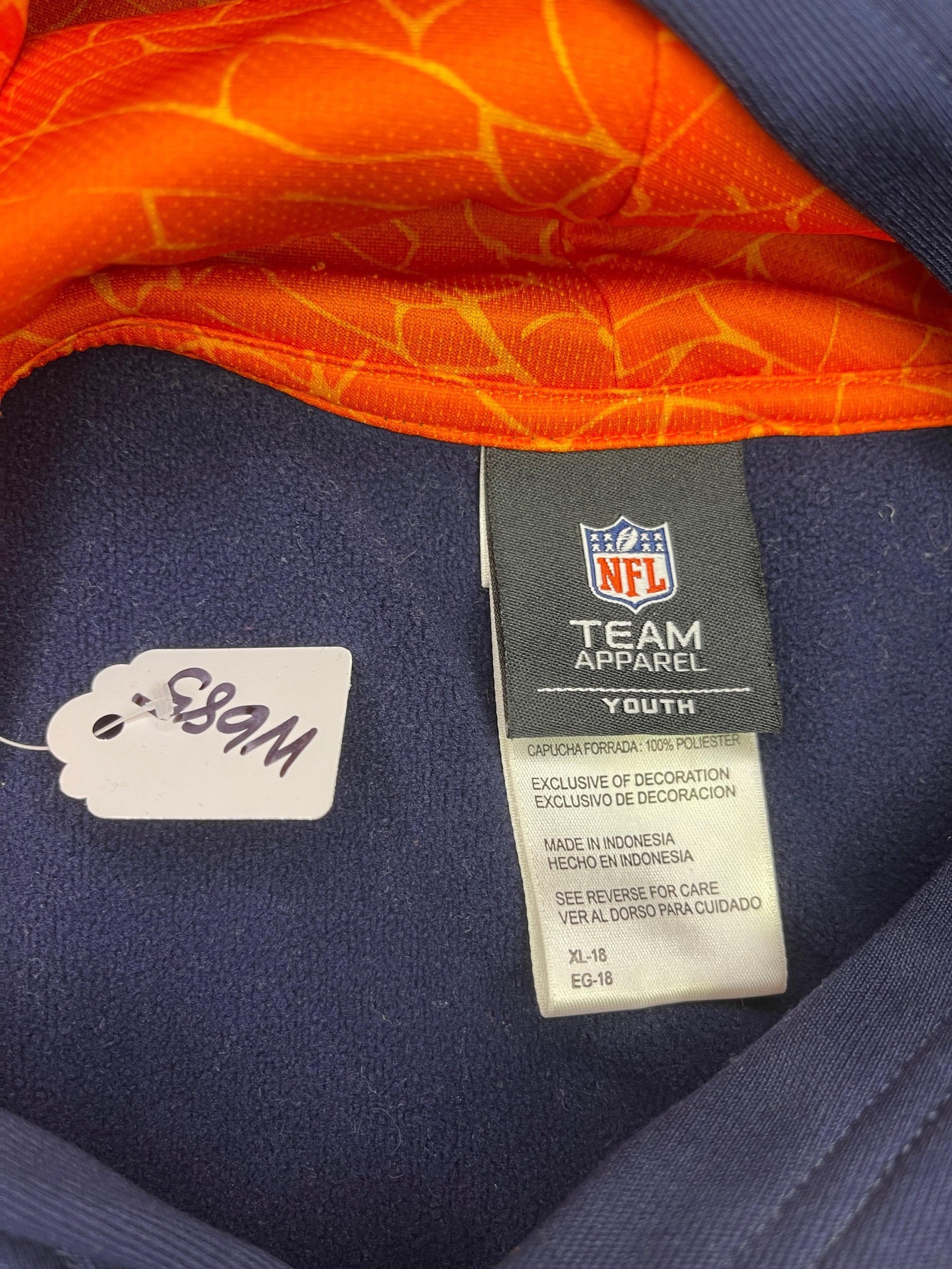 NFL Denver Broncos Pullover Sweatshirt Hoodie Stitched Youth X-Large 18