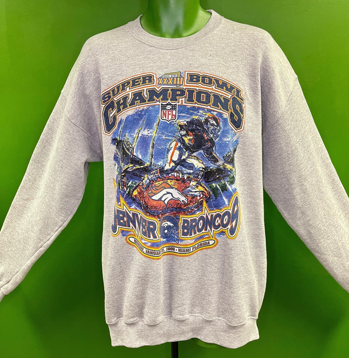 NFL Denver Broncos Starter Super Bowl XXXIII Champions Sweatshirt Vintage Men's X-Large