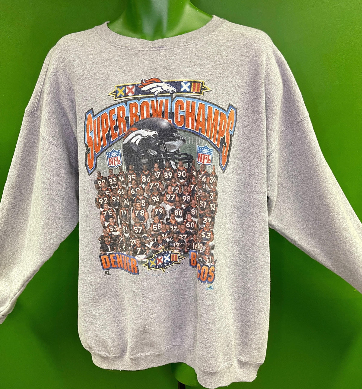 NFL Denver Broncos Starter Super Bowl XXXII Champions Sweatshirt Vintage Men's X-Large