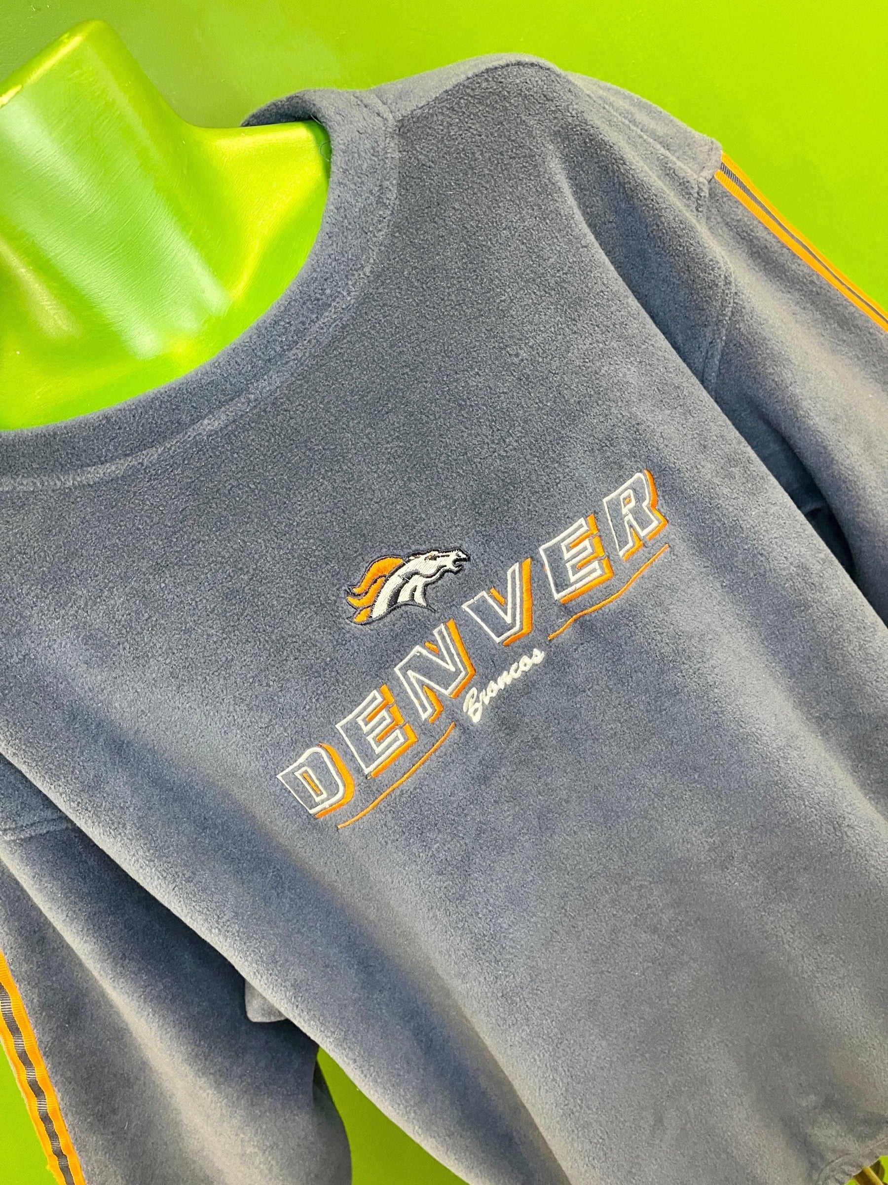 NFL Denver Broncos Fleece Pullover Sweatshirt Stitched Men's Large