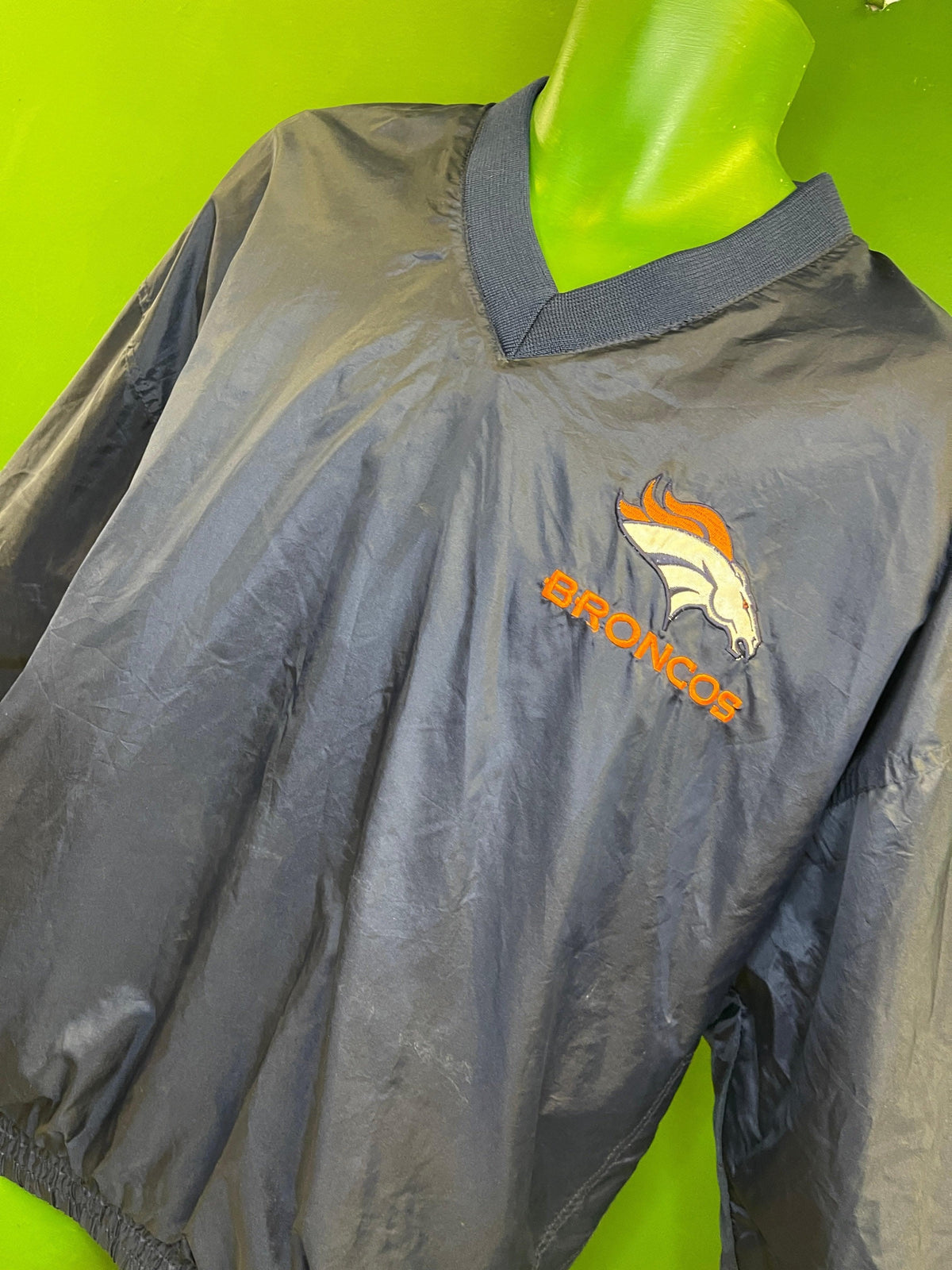 NFL Denver Broncos Nylon Vintage Stadium Pullover Top/Jacket Reversible Men's Medium