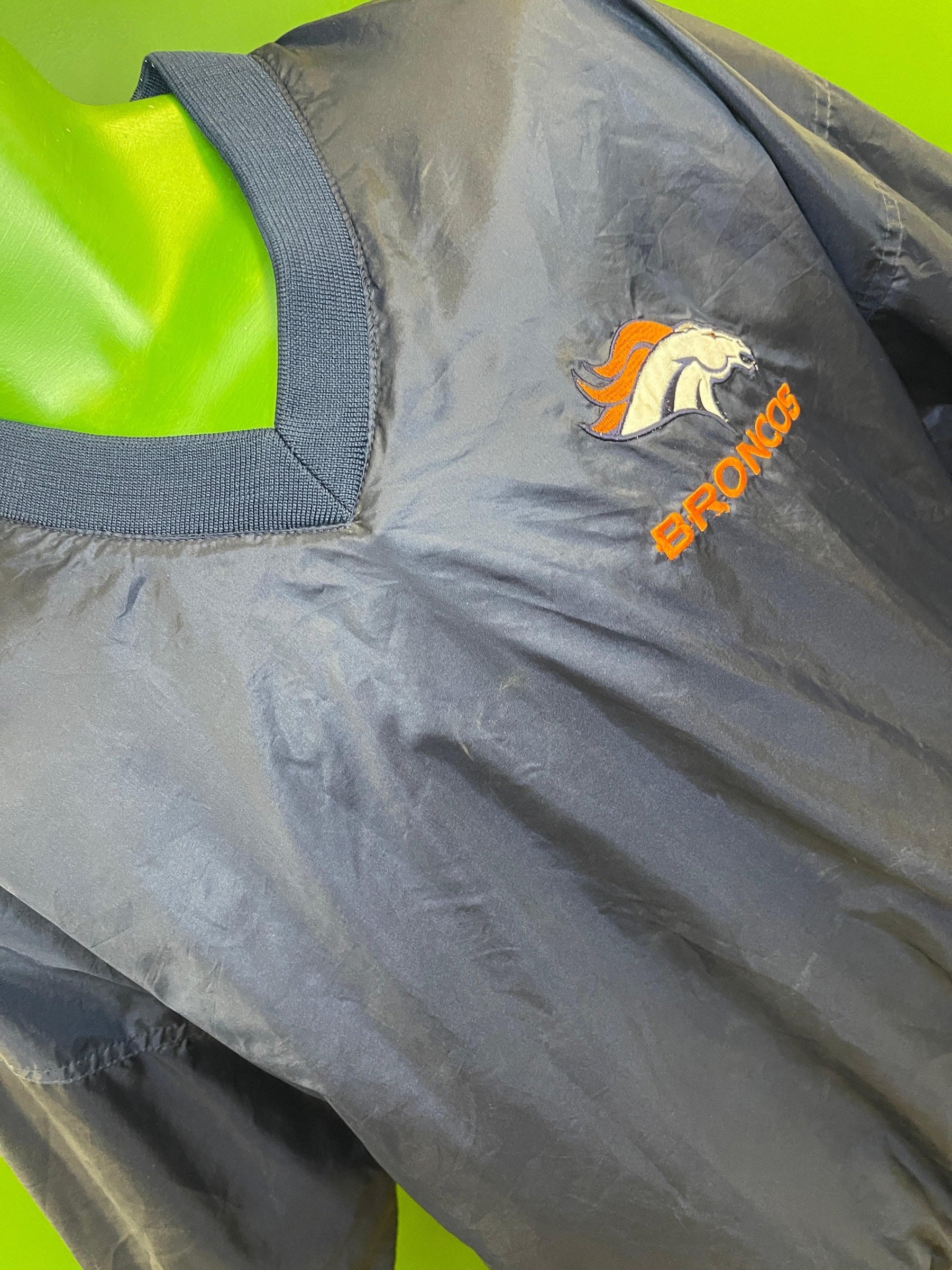 NFL Denver Broncos Nylon Vintage Stadium Pullover Top/Jacket Reversible Men's Medium