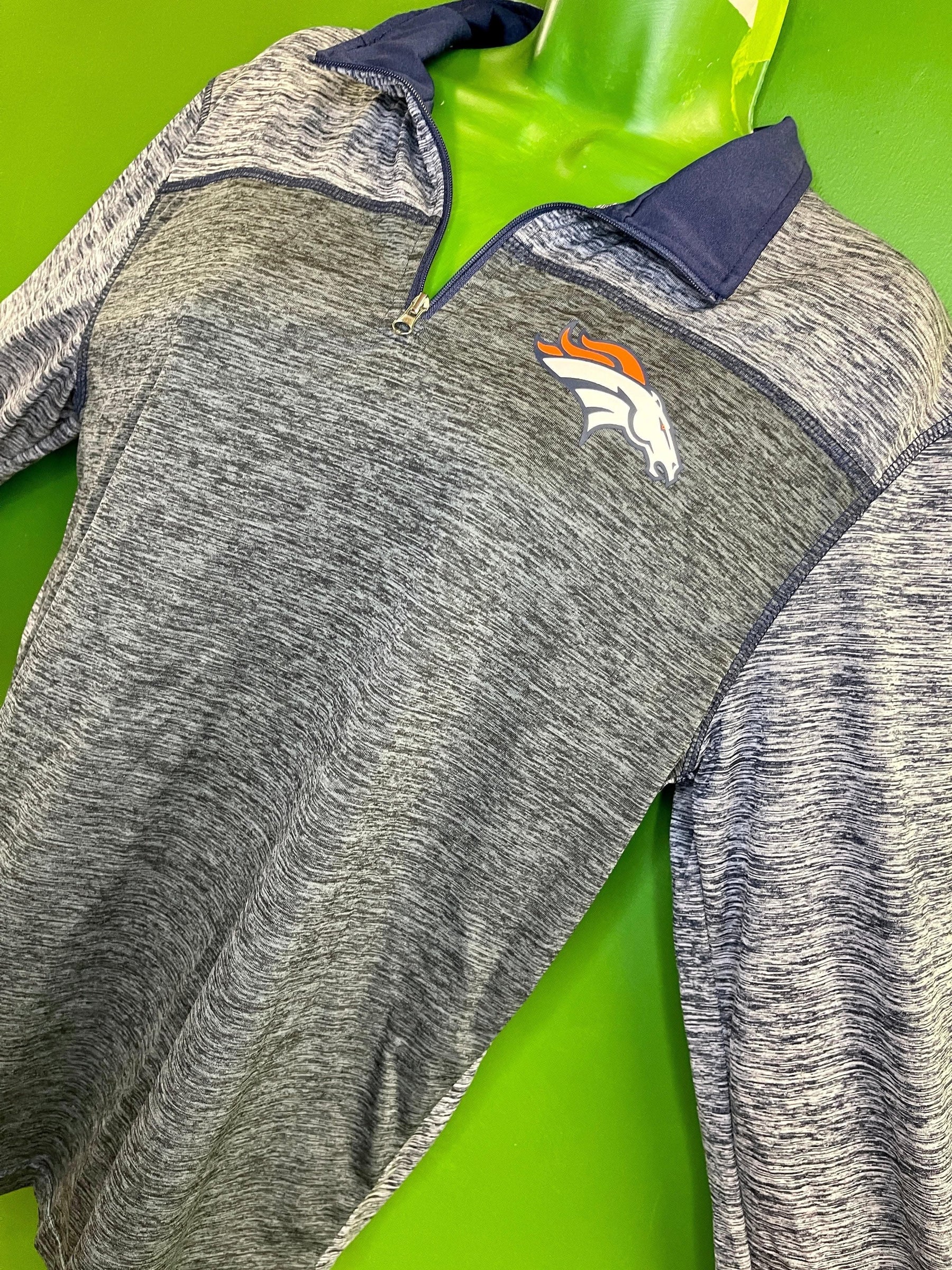 NFL Denver Broncos 1/4 Zip Pullover Top Space Dye Youth 2X-Large 18