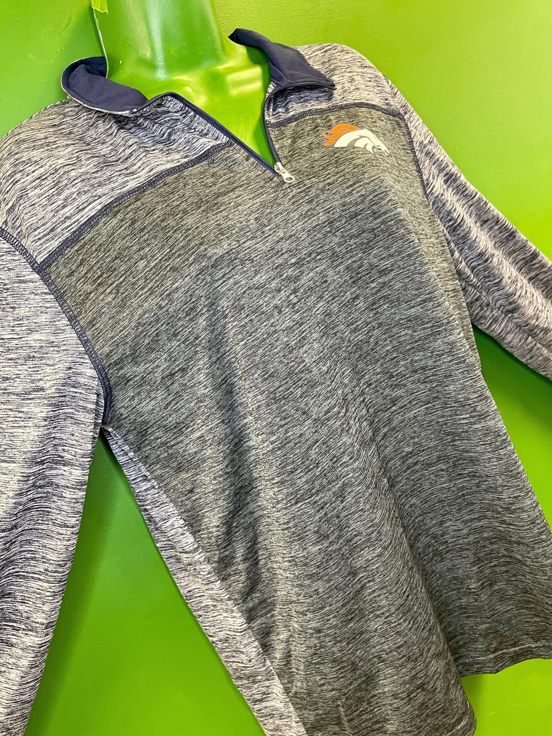 NFL Denver Broncos 1/4 Zip Pullover Top Space Dye Youth 2X-Large 18