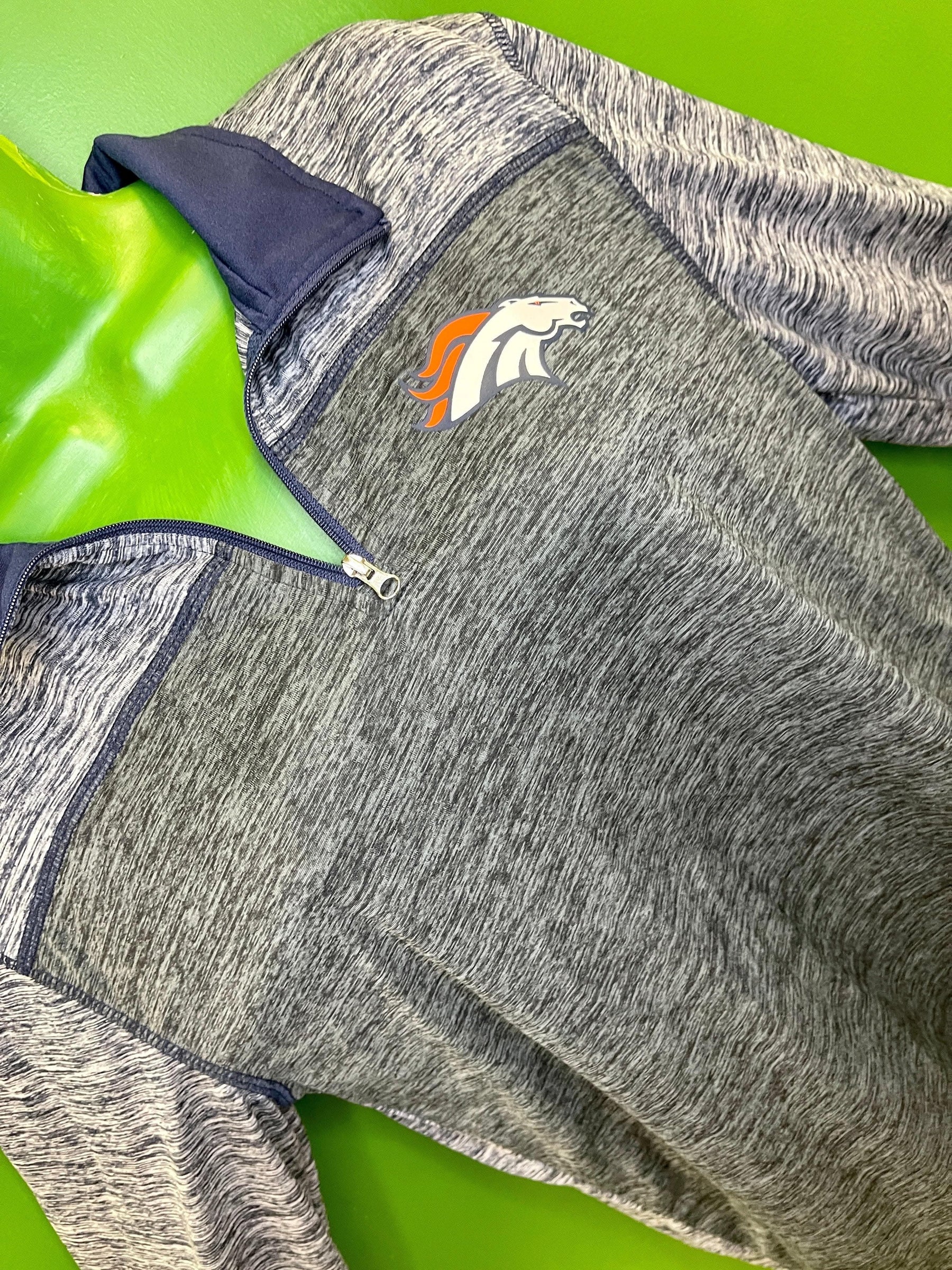 NFL Denver Broncos 1/4 Zip Pullover Top Space Dye Youth 2X-Large 18