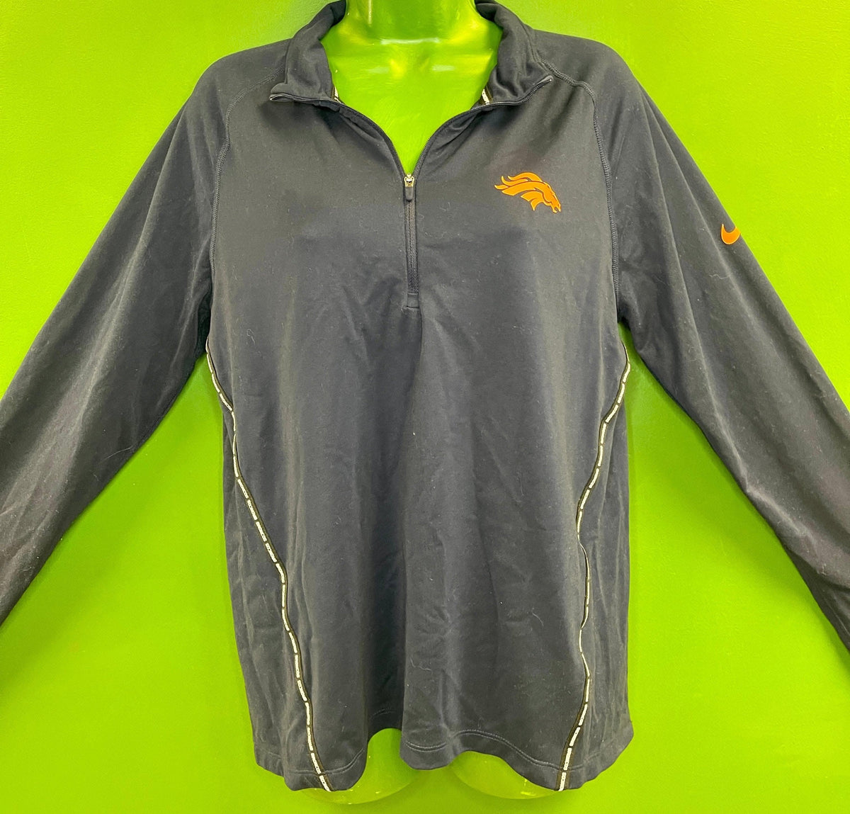 NFL Denver Broncos 1/4 Zip Pullover L/S Top Women's Large