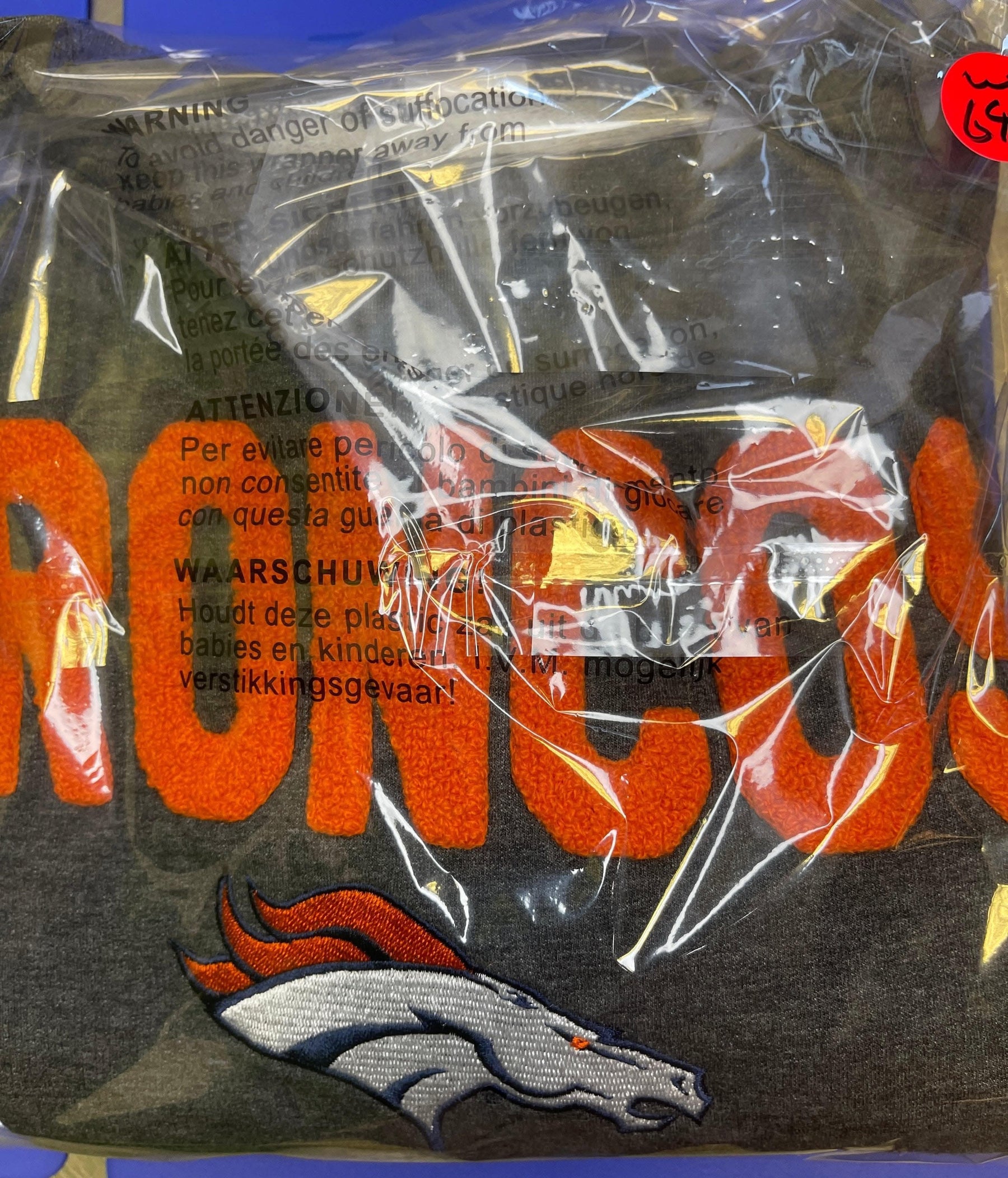 NFL Denver Broncos Heathered Grey Pyjama Sweatshirt Women's Small