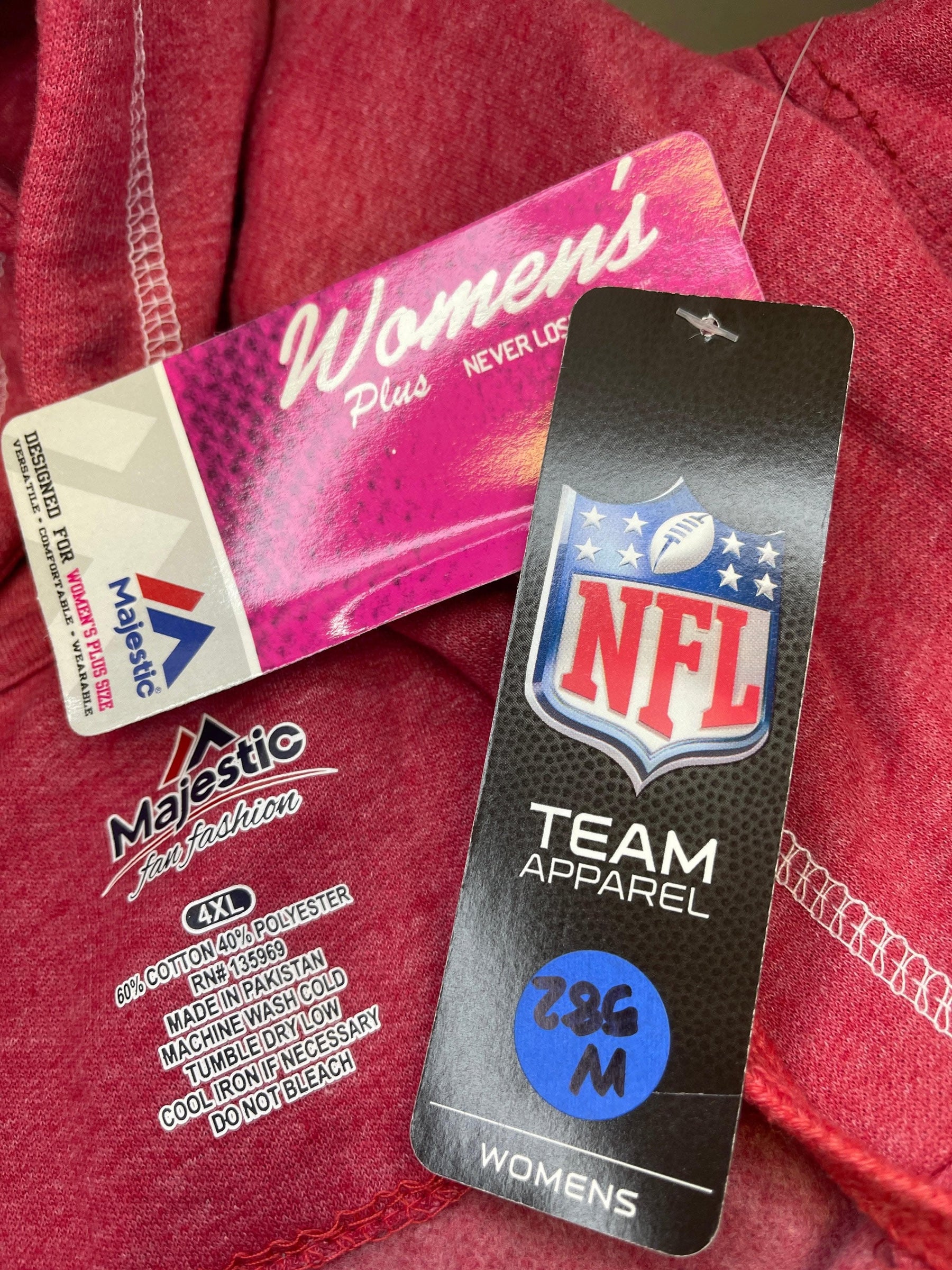 NFL Atlanta Falcons Majestic Notch Neck Hoodie Women's Plus Size 4X NWT