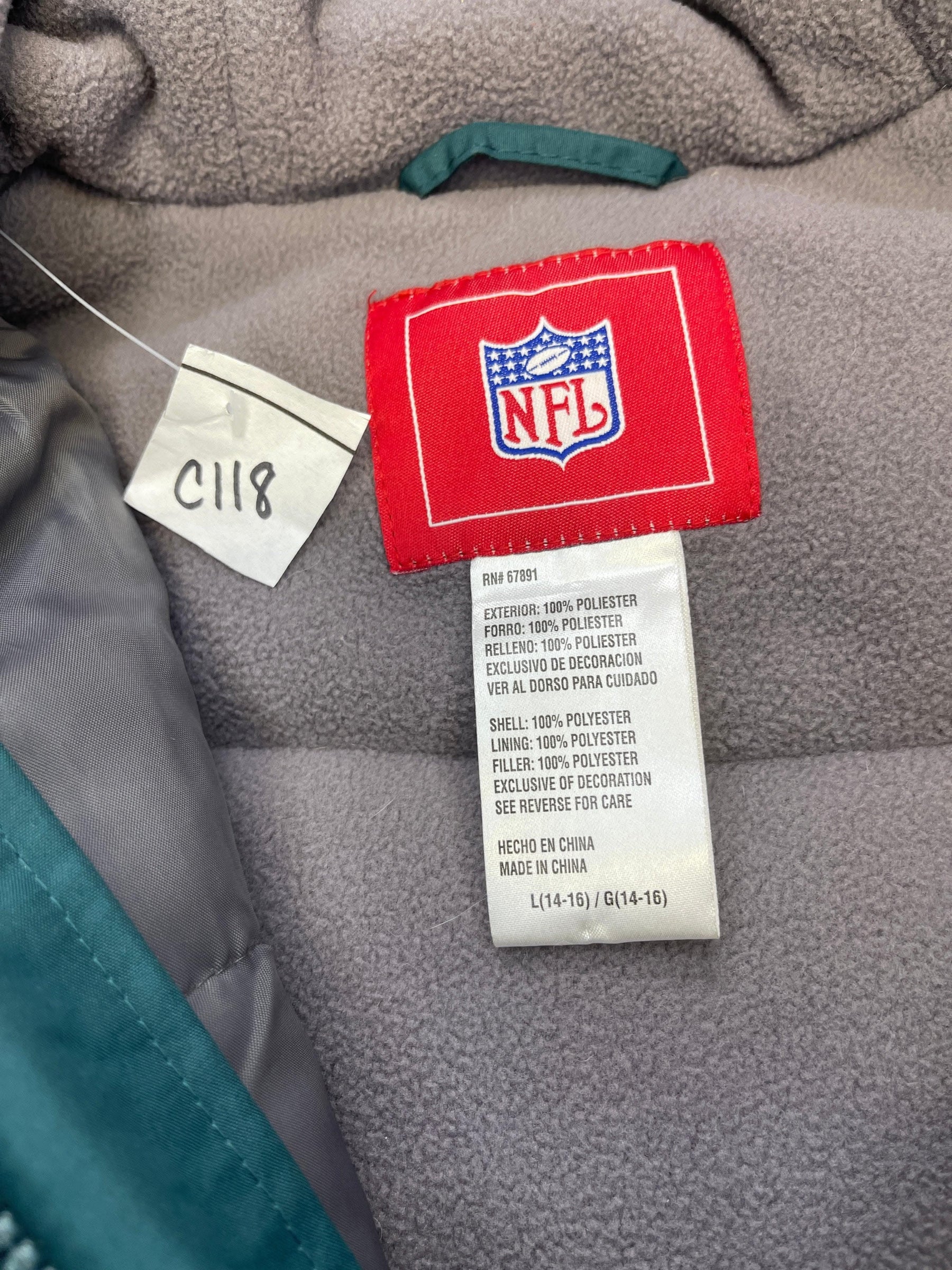 NFL Philadelphia Eagles Reebok Warm Winter Coat Jacket Youth Large 14-16