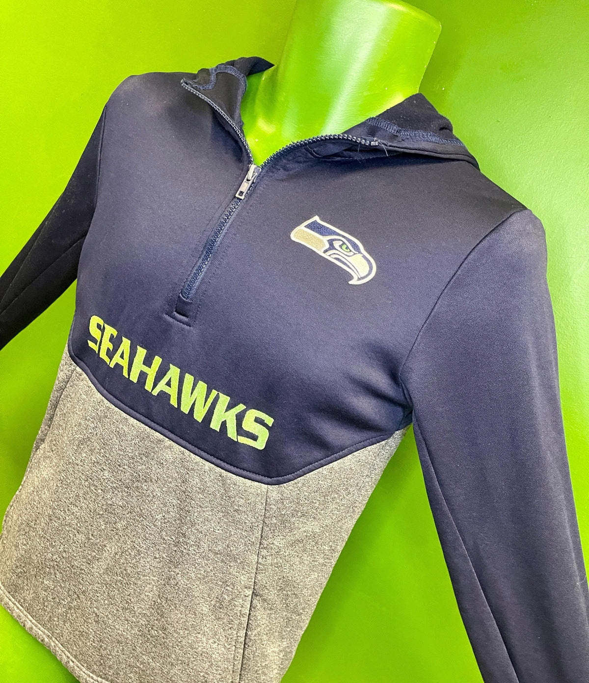NFL Seattle Seahawks 1/4 Zip Pullover Hoodie Sweatshirt Youth Large 14-16