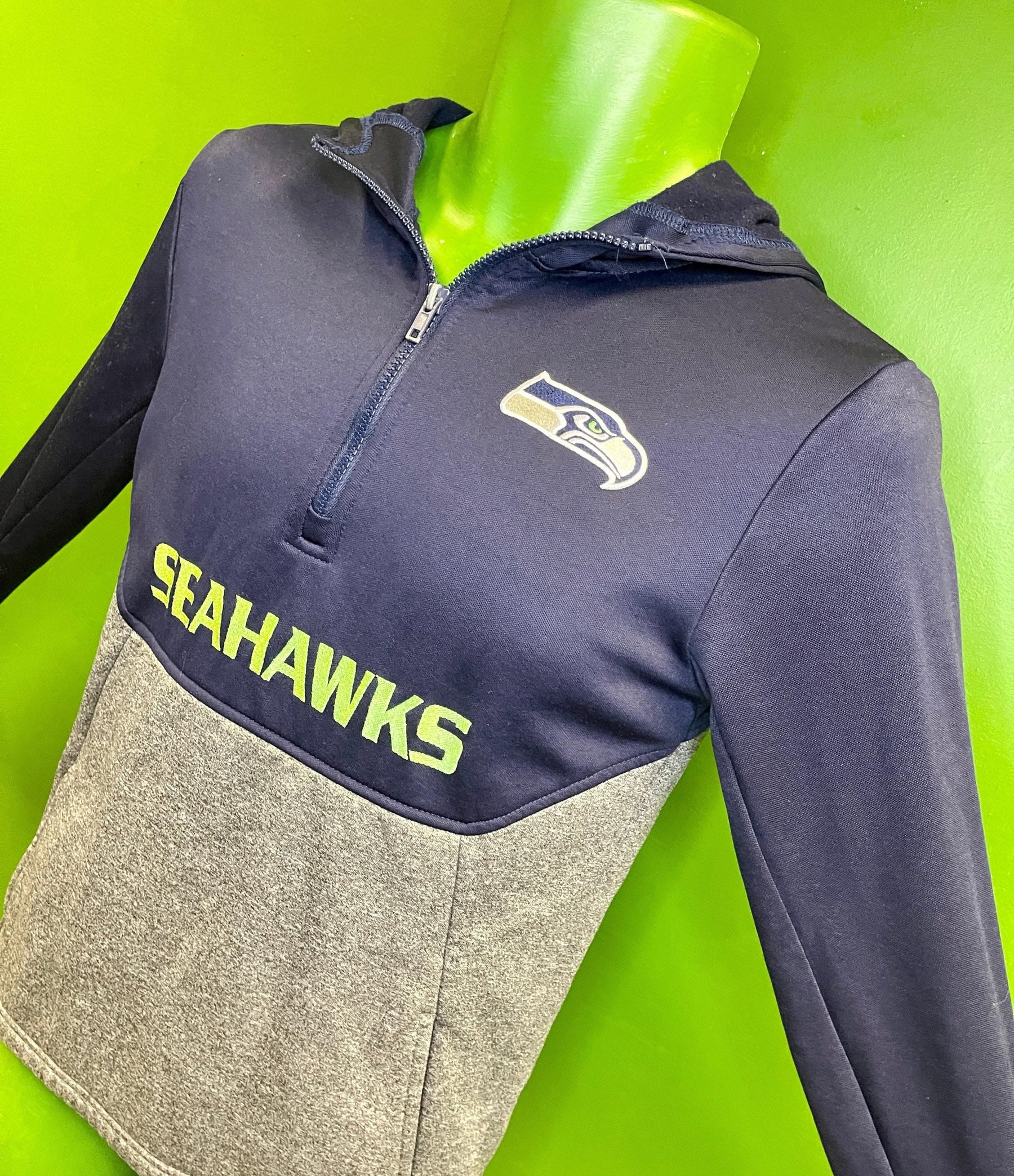 NFL Seattle Seahawks 1/4 Zip Pullover Hoodie Sweatshirt Youth Large 14-16