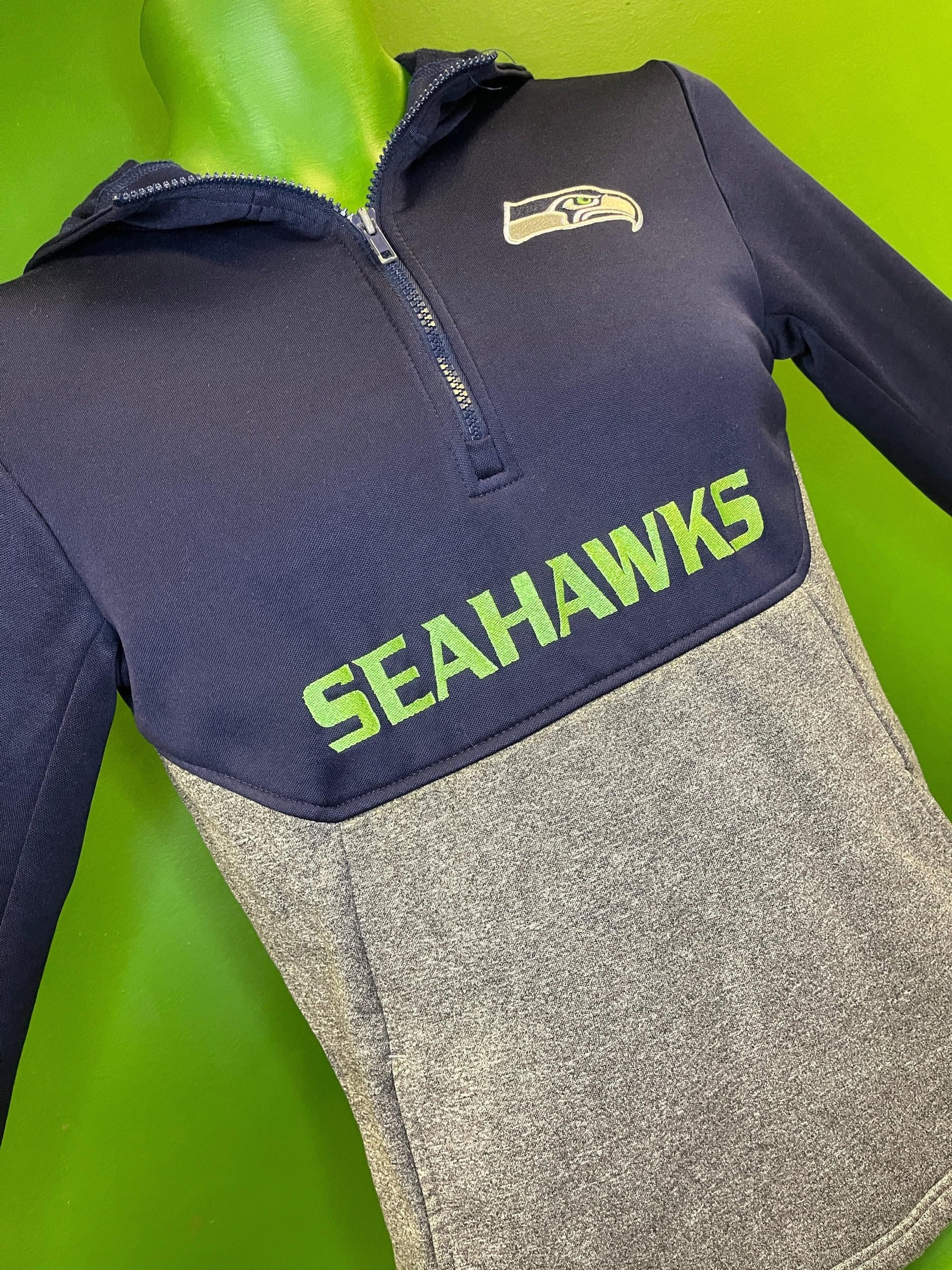 NFL Seattle Seahawks 1/4 Zip Pullover Hoodie Sweatshirt Youth Large 14-16