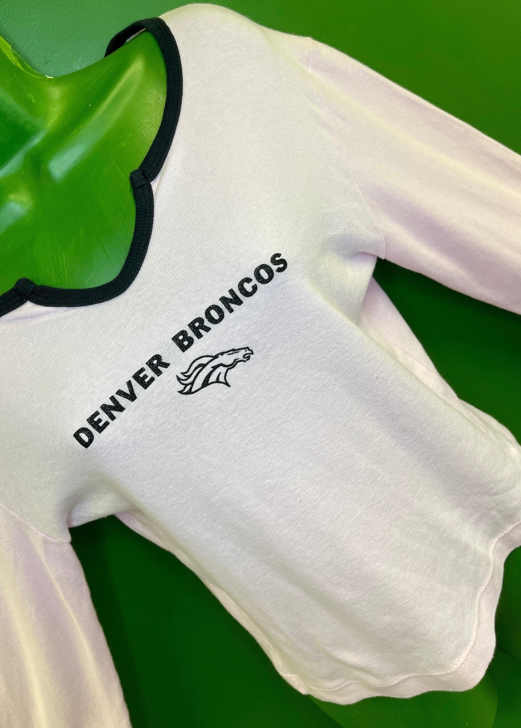 NFL Denver Broncos Pink Long Sleeve Notch Neck T-Shirt Women's Small