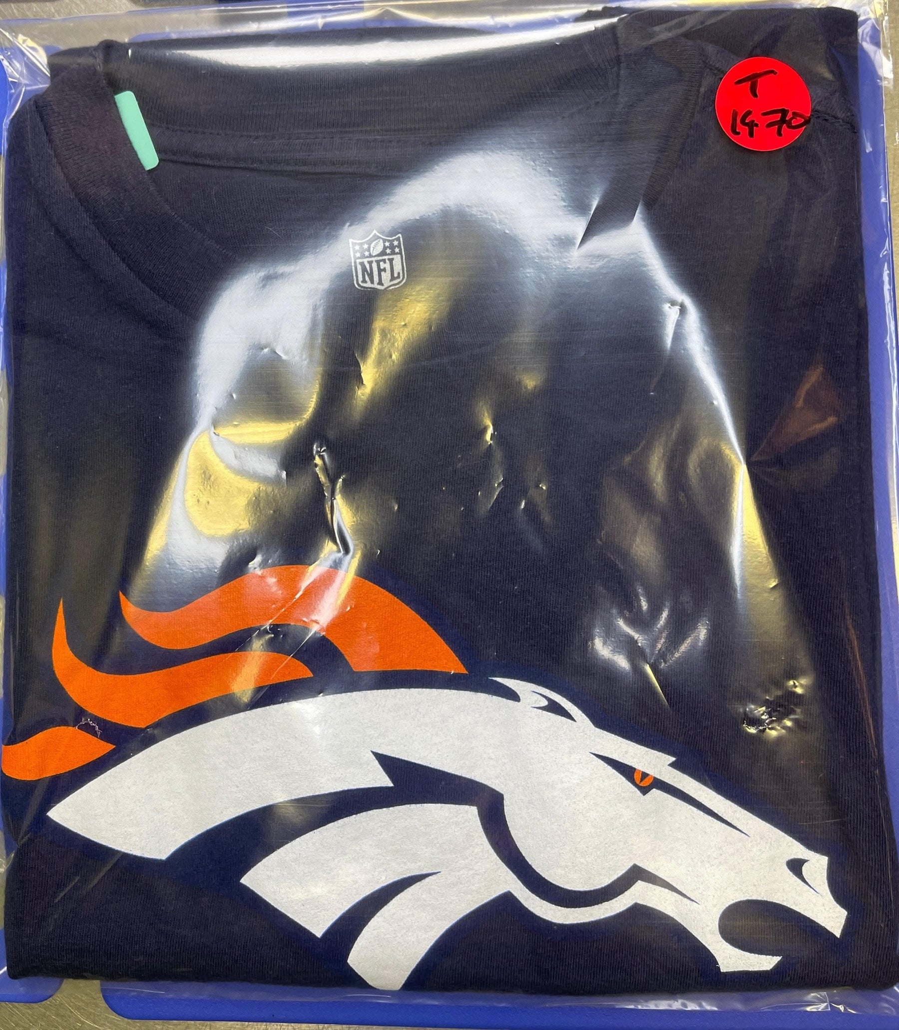 NFL Denver Broncos 100% Cotton Blue T-Shirt Youth Medium 10-12