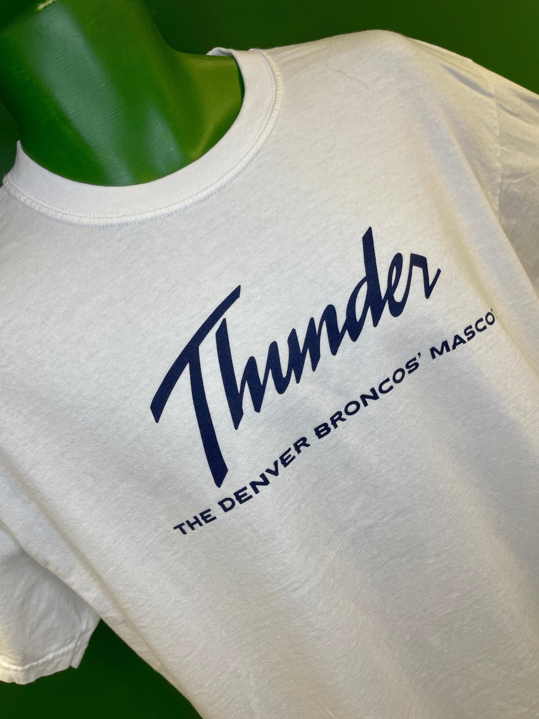 NFL Denver Broncos "Thunder" Mascot Cotton T-Shirt Unisex Large