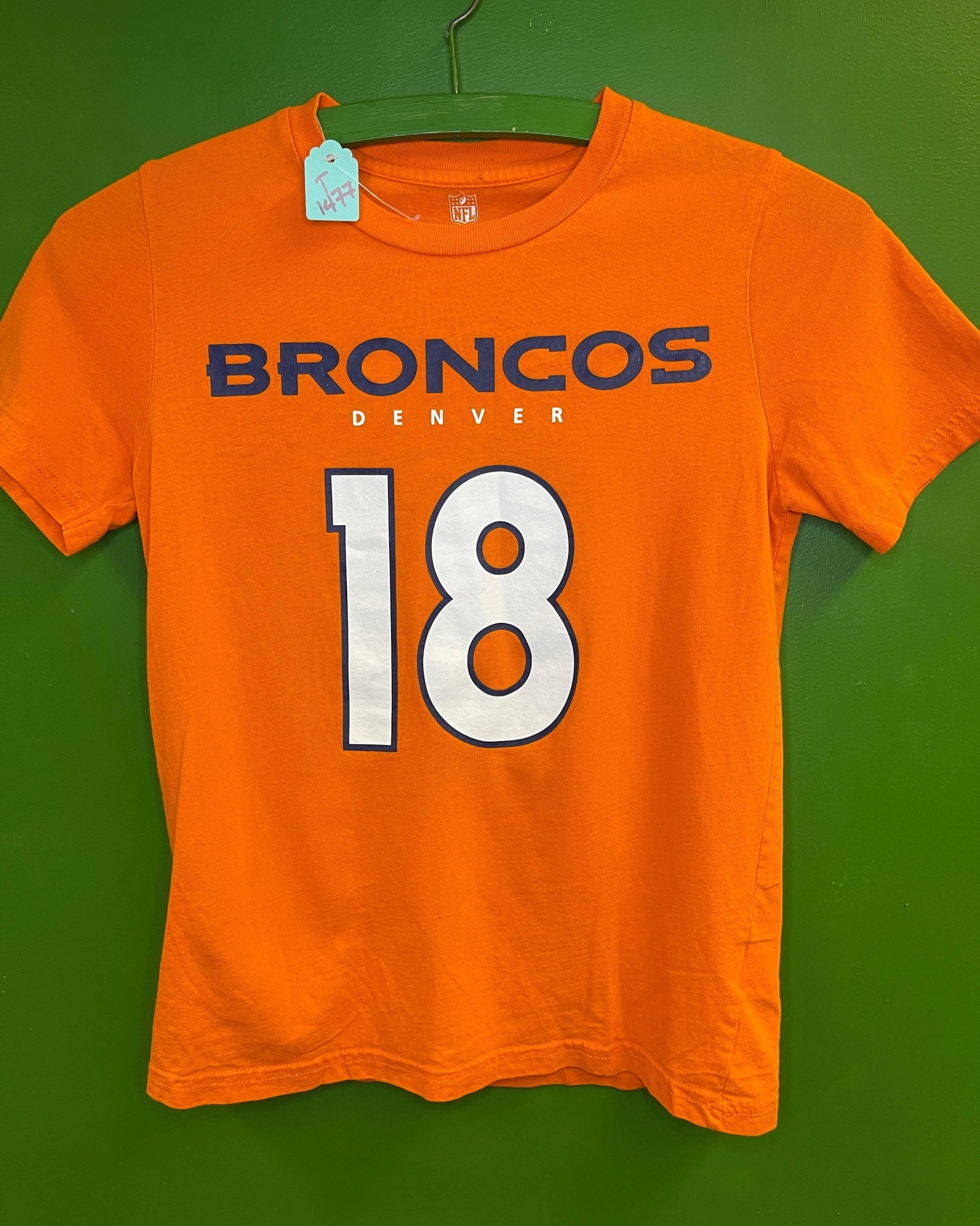 NFL Denver Broncos Peyton Manning #18 100% Cotton T-Shirt Youth Small 8