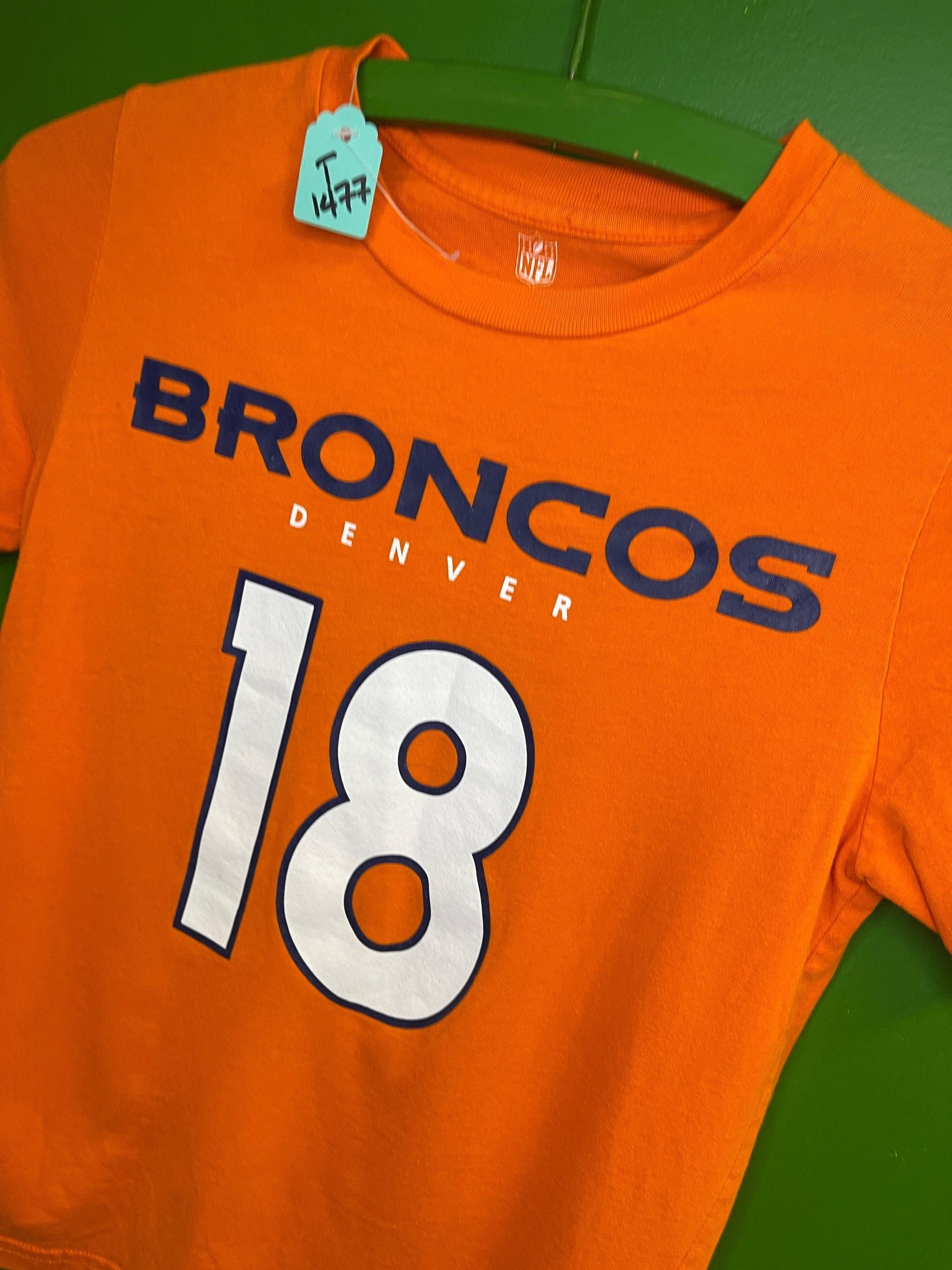 NFL Denver Broncos Peyton Manning #18 100% Cotton T-Shirt Youth Small 8