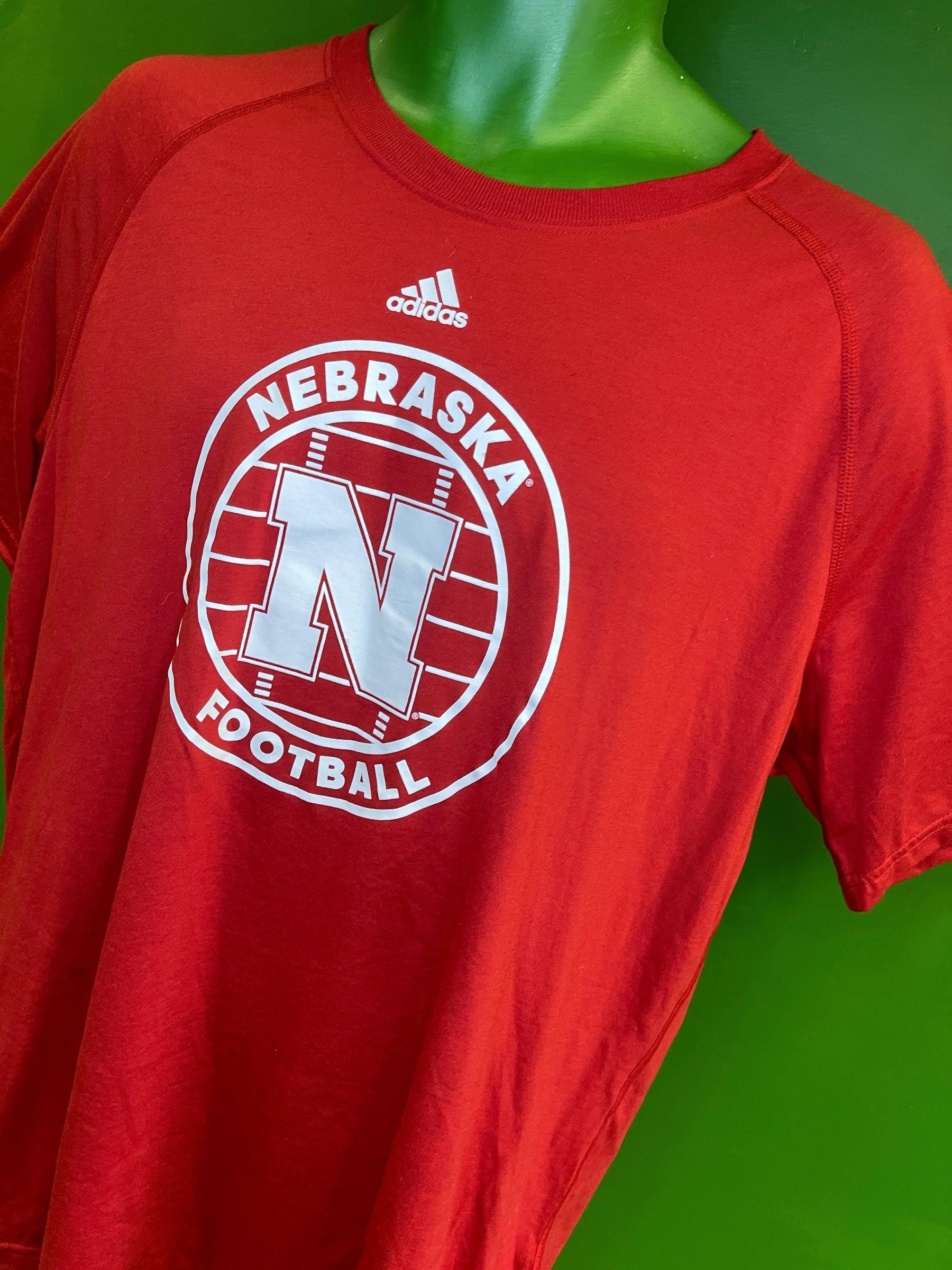 NCAA Nebraska Cornhuskers Adidas Red T-Shirt Men's X-Large NWT!