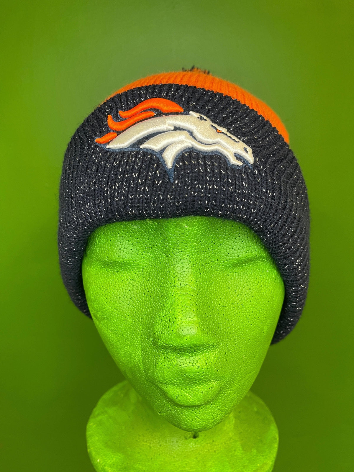 NFL Denver Broncos Sparkly Woolly Bobble Hat OSFM