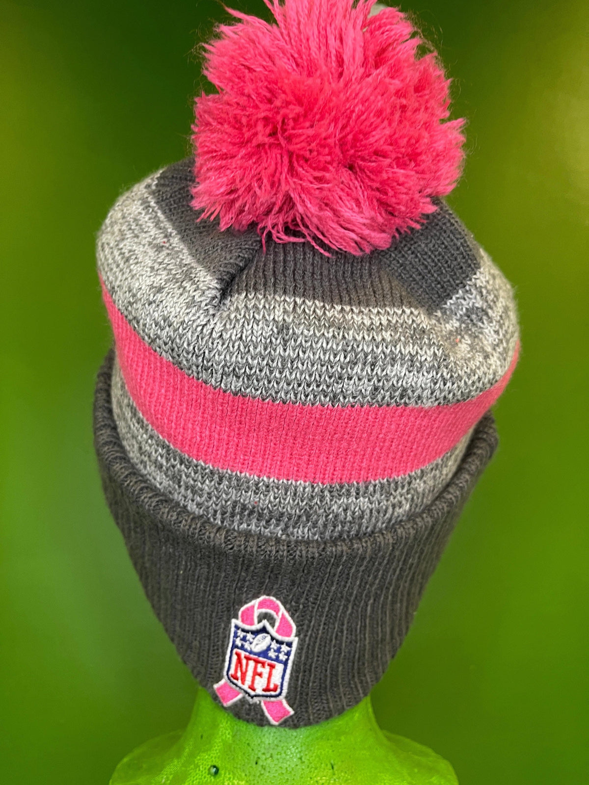 NFL New Orleans Saints New Era Pink October Woolly Bobble Hat OSFM