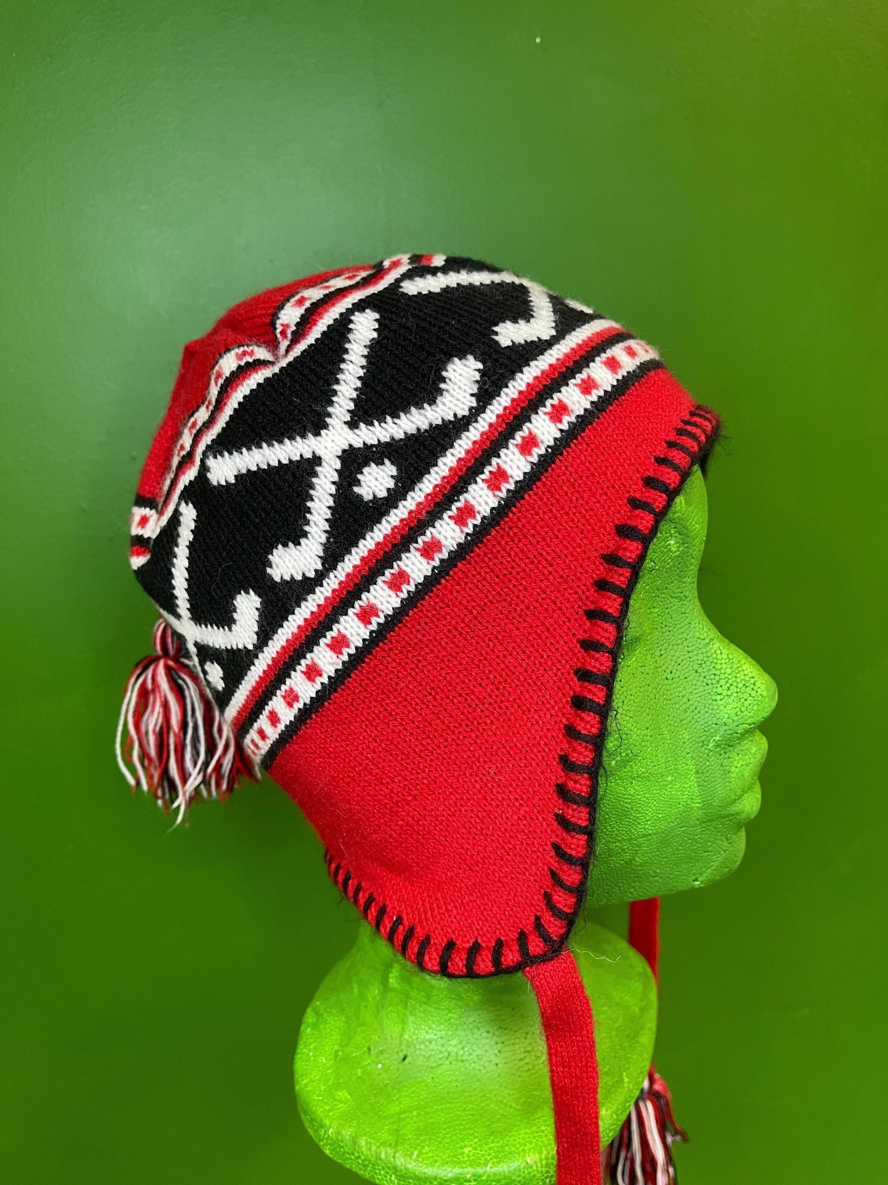 NHL Detroit Red Wings Woolly Bobble Hat with Tassel Ties Kids' OSFA