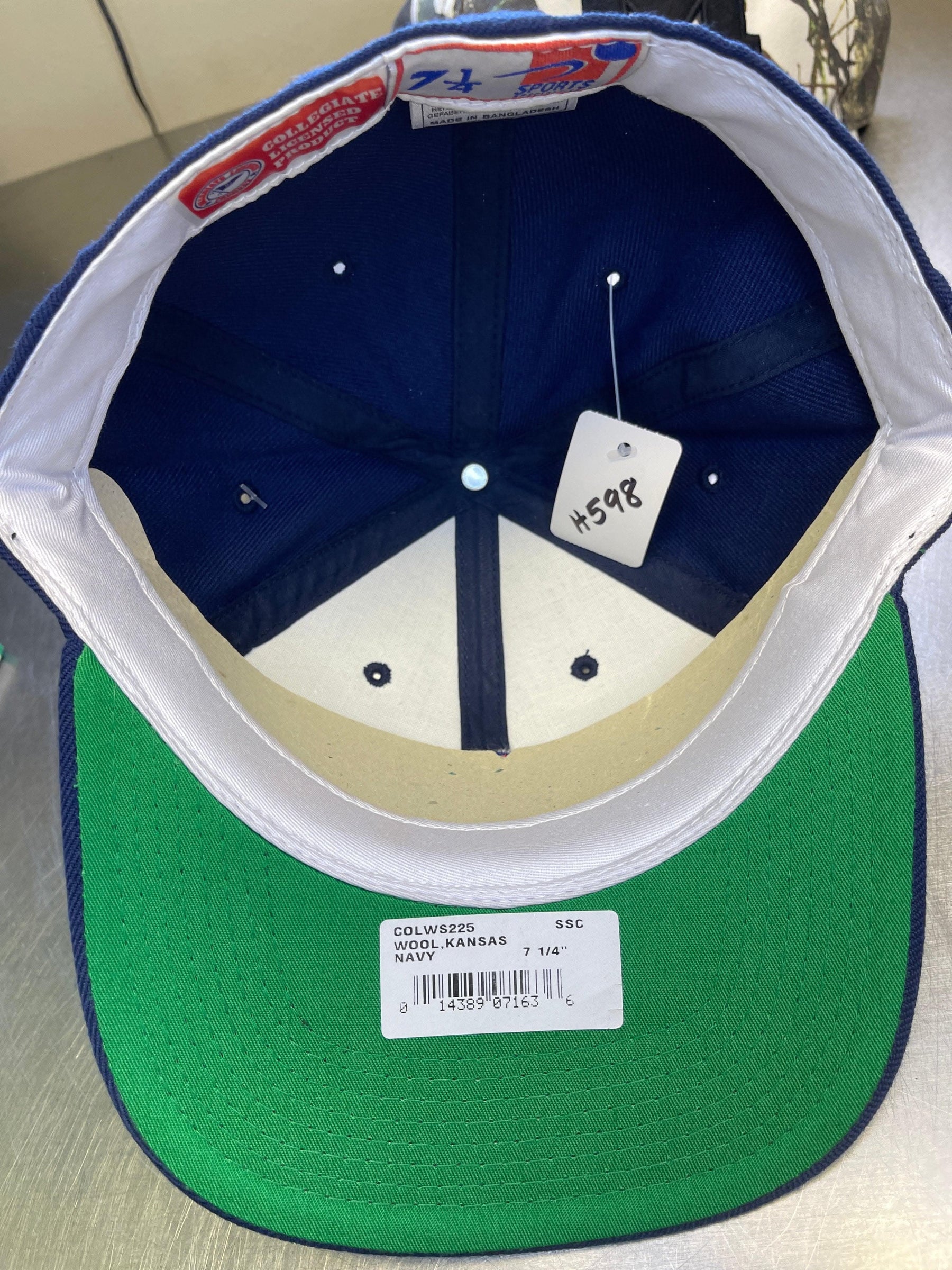 NCAA Kansas Jayhawks Wool Blend Baseball Cap Hat Fitted Size 7-1/4 NWT