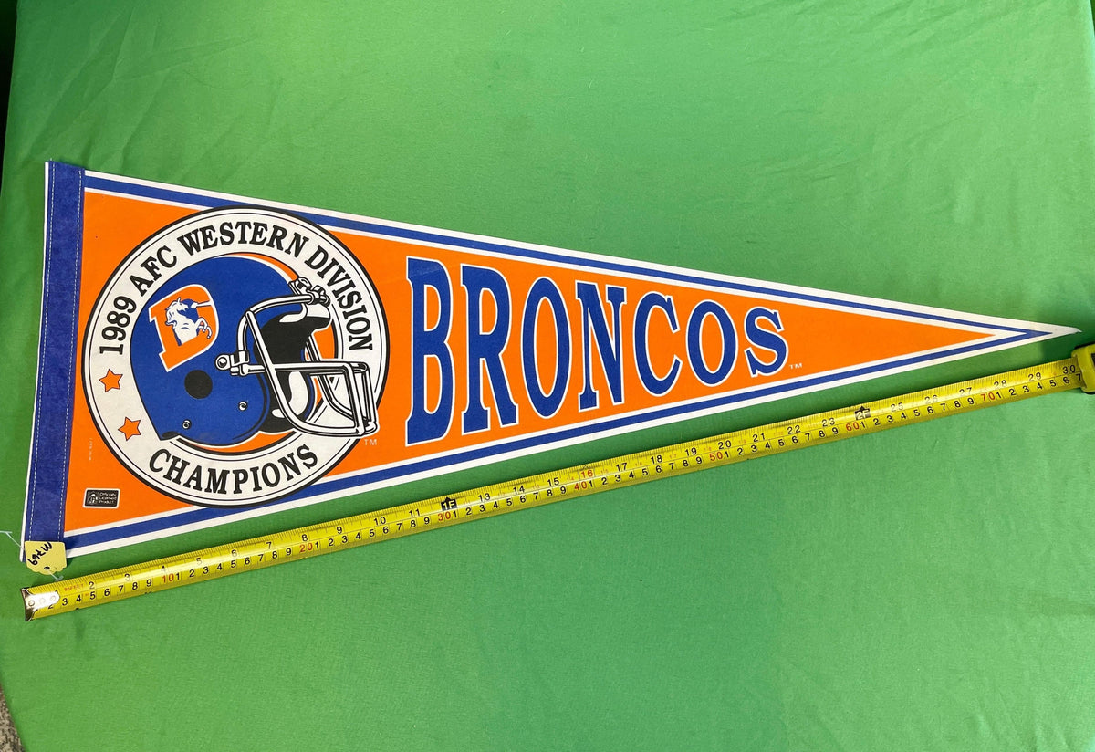 NFL Denver Broncos Vintage Collector Pennant 1989 AFC West Champions