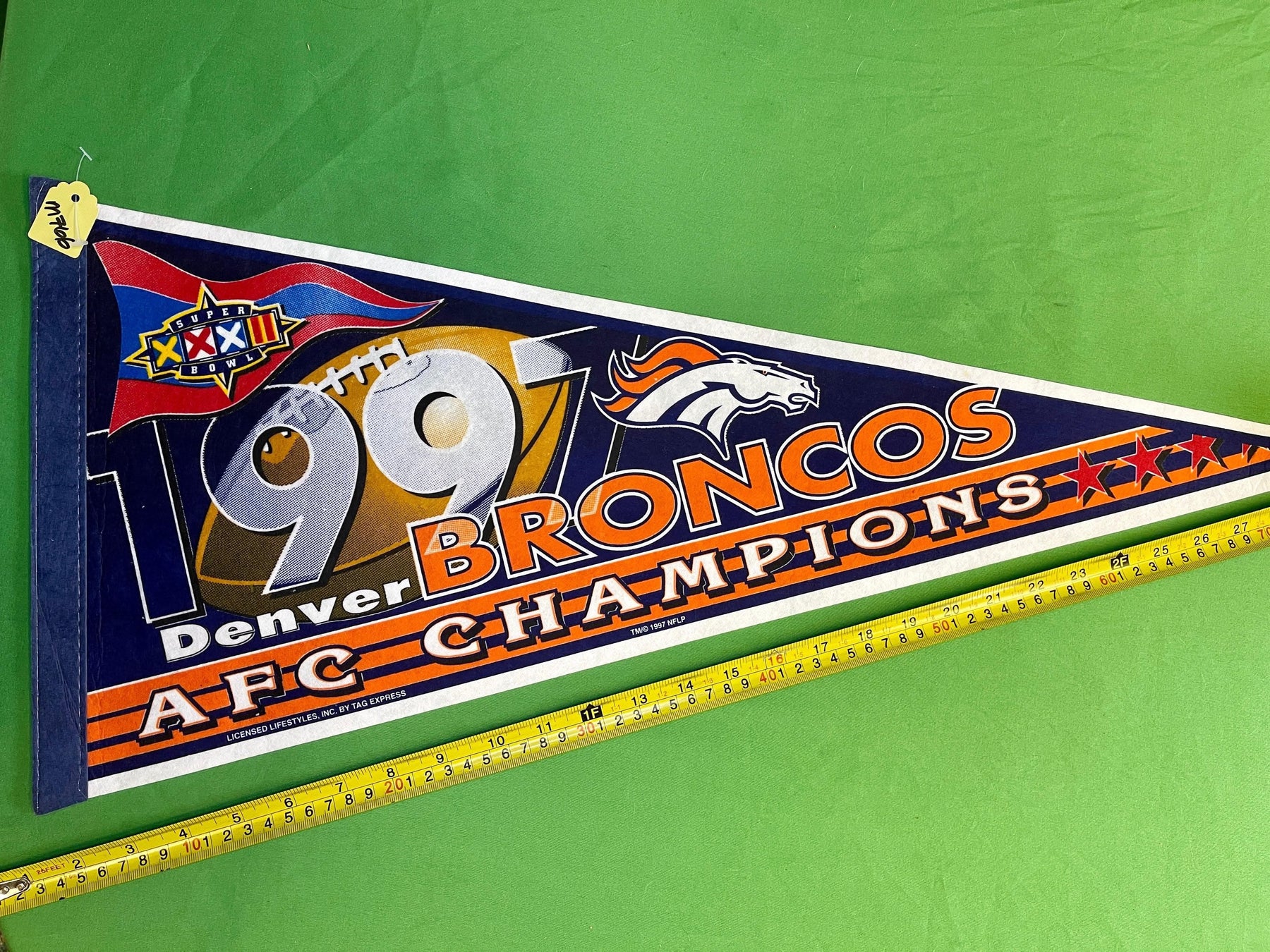 NFL Denver Broncos Vintage Collector Pennant Super Bowl XXXII AFC Champions