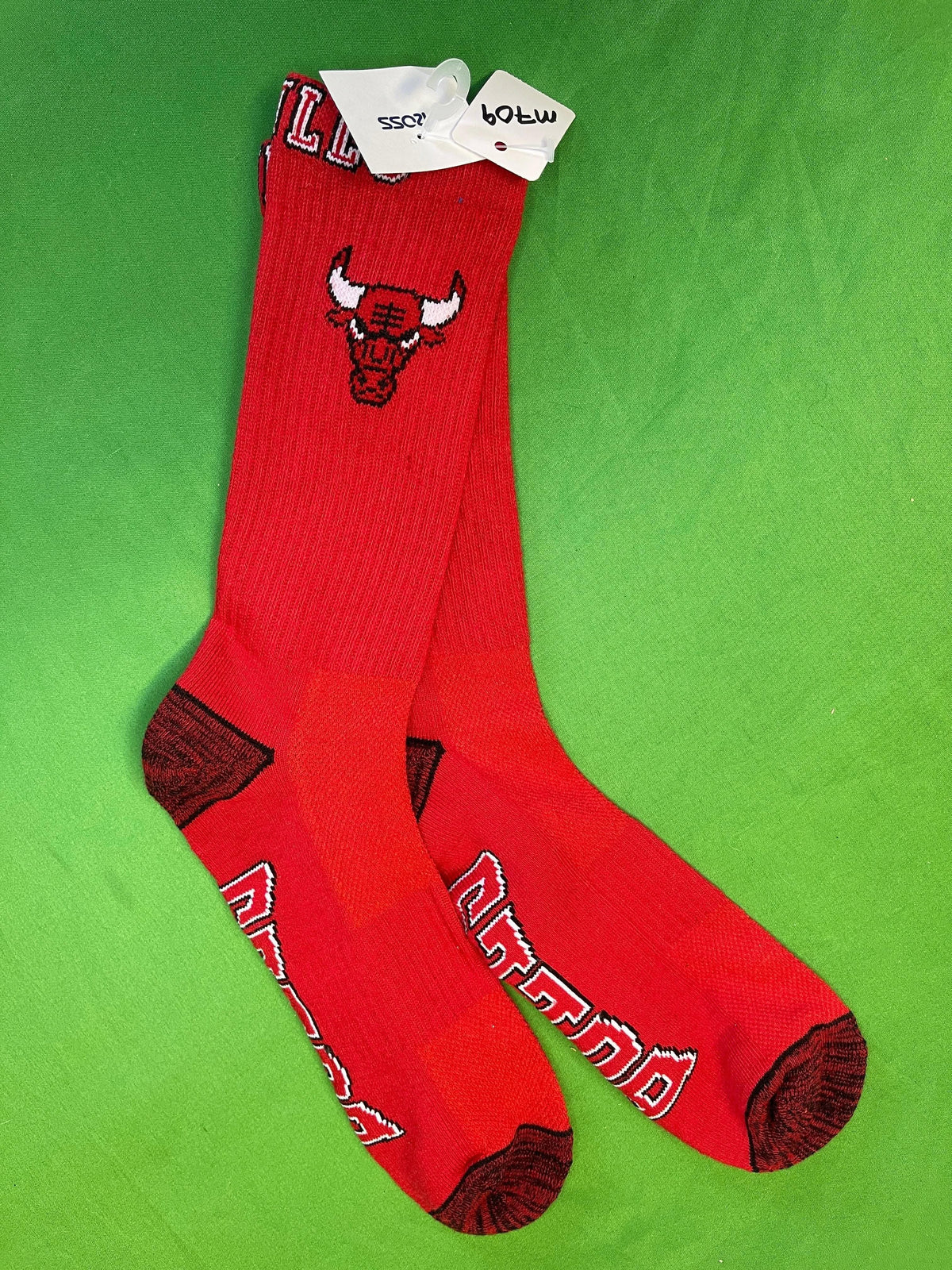 NBA Chicago Bulls Red Ribbed Crew Socks OSFM NWT