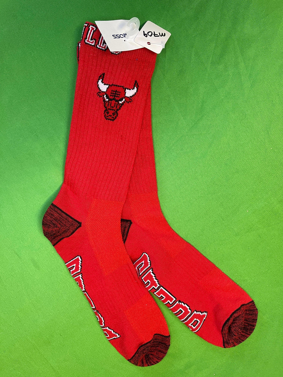 NBA Chicago Bulls Red Ribbed Crew Socks OSFM NWT