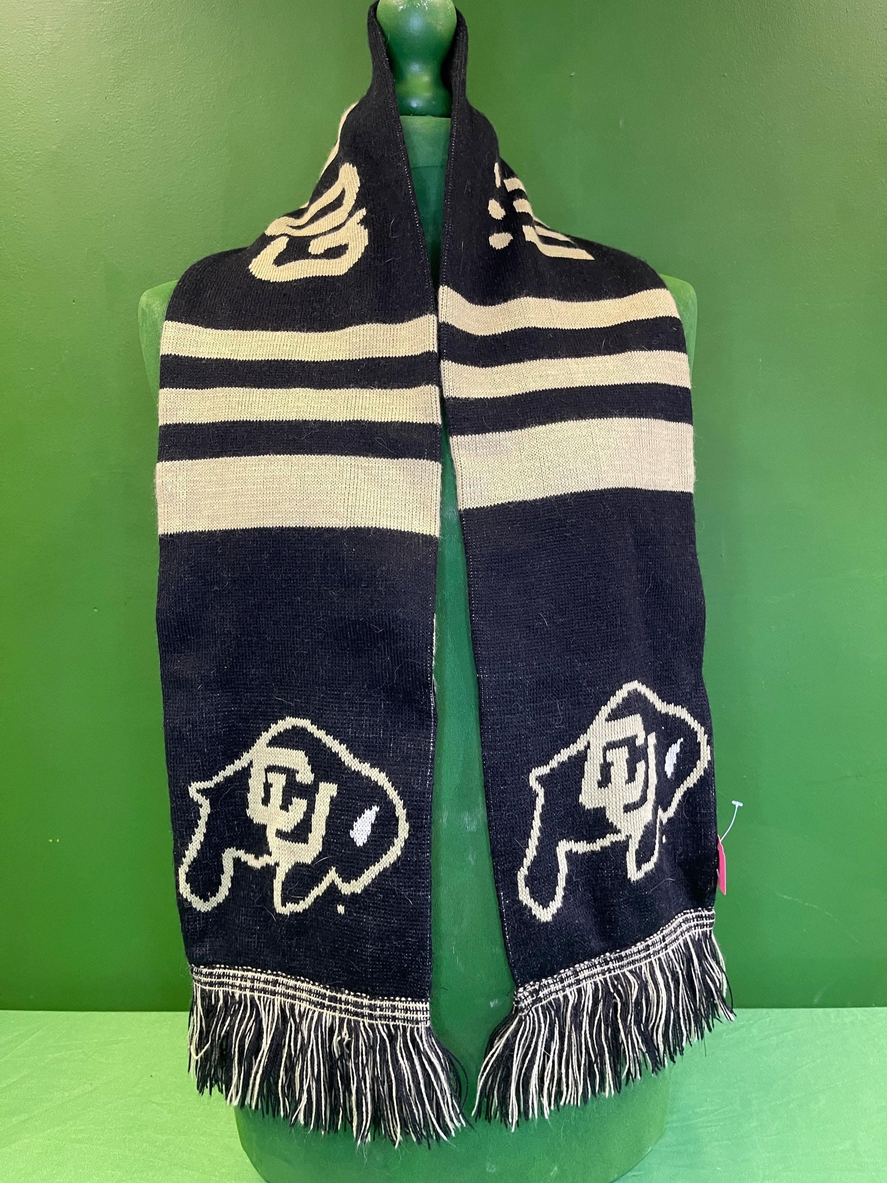 NCAA Colorado Buffaloes Bank of the West Striped Reversible Fringed Winter Scarf