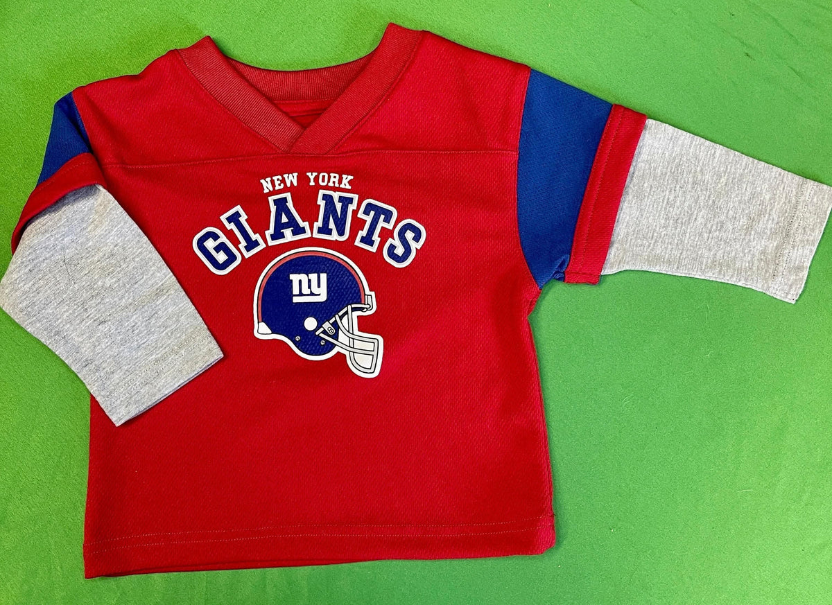 NFL New York Giants Red Jersey-Style Long Sleeve T-Shirt 12 Months