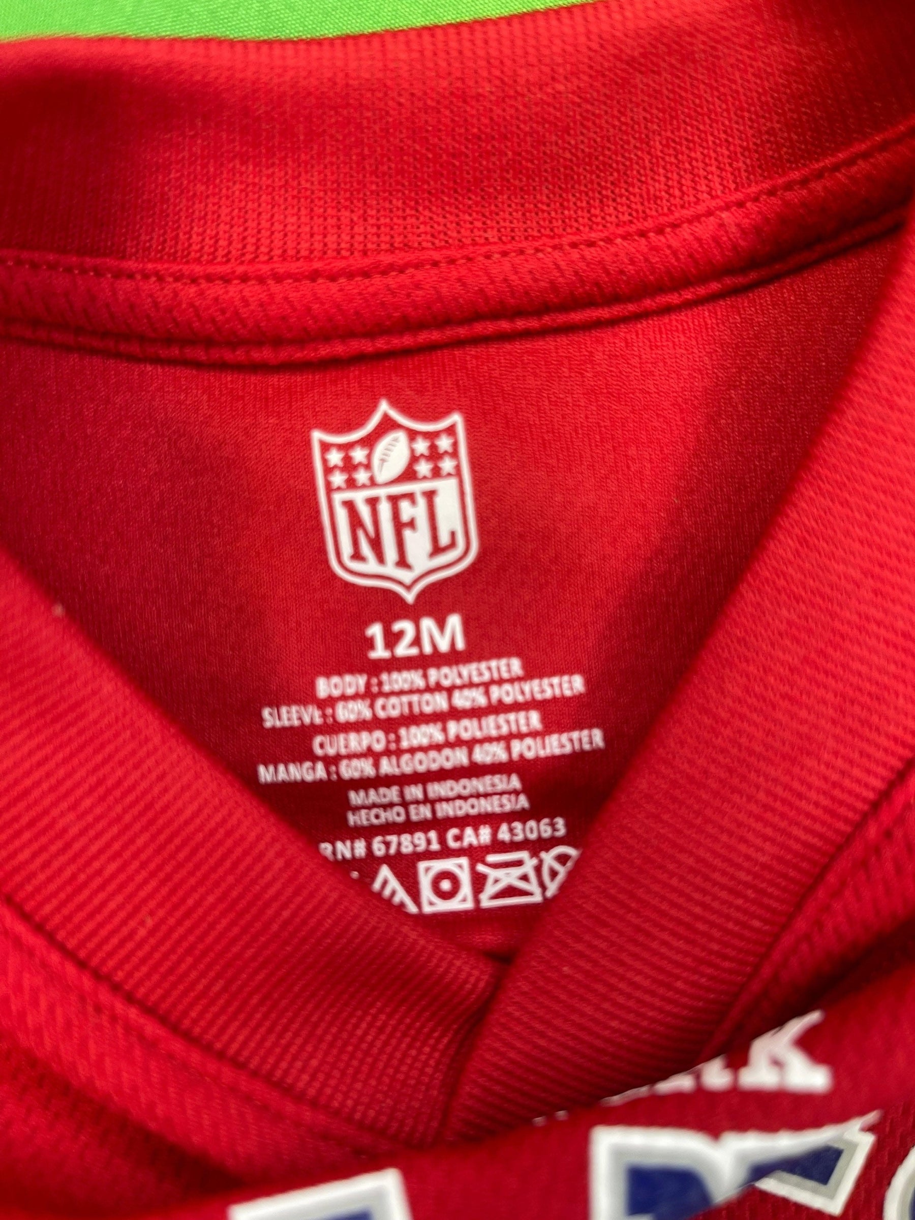 NFL New York Giants Red Jersey-Style Long Sleeve T-Shirt 12 Months