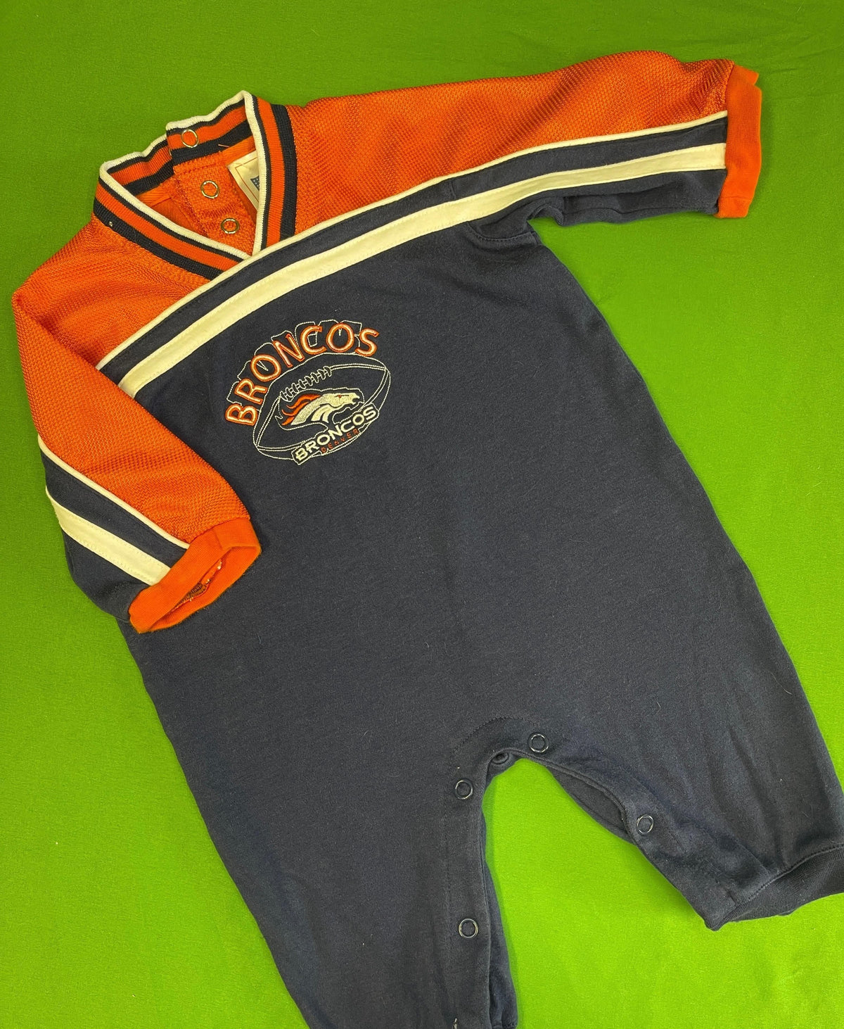 NFL Denver Broncos Jersey-Style Long Sleeve Bodysuit/Vest 6-9 months