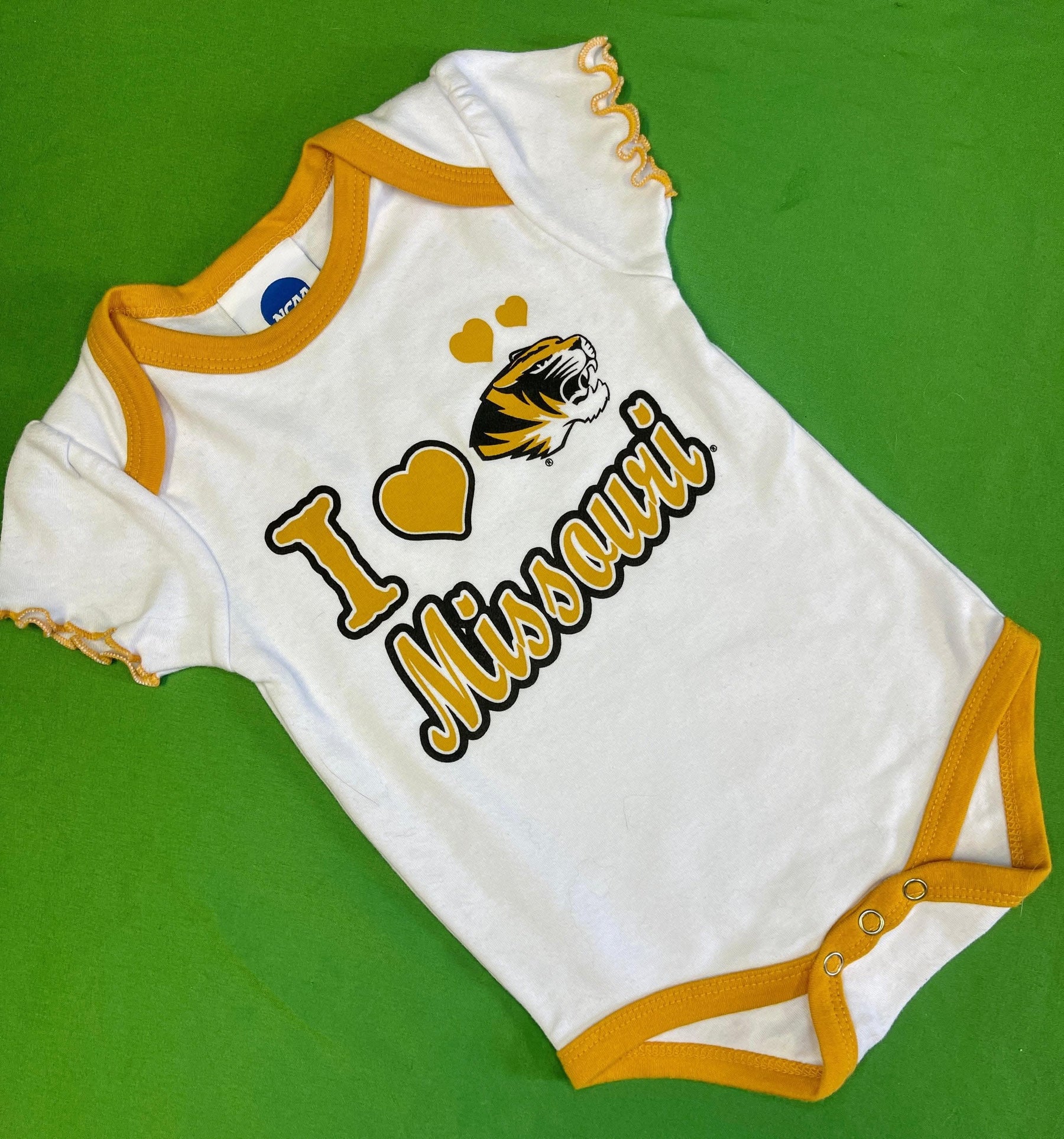 NCAA Missouri Tigers White Bodysuit 3-6 months