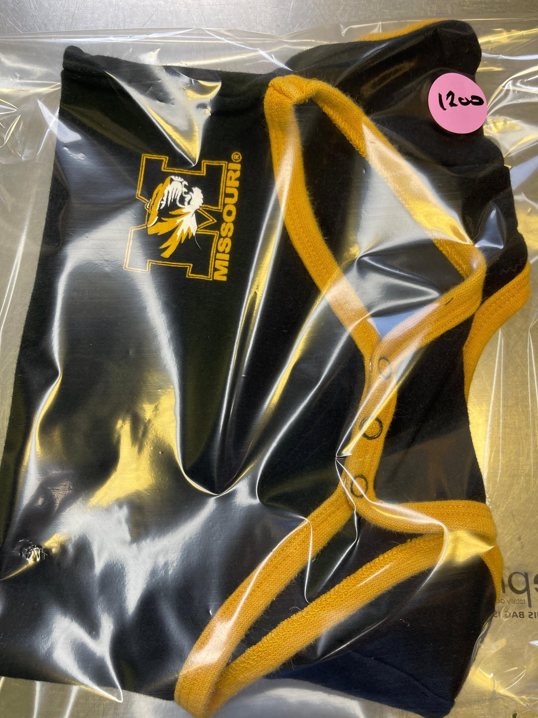 NCAA Missouri Tigers Black Bodysuit 6-9 months