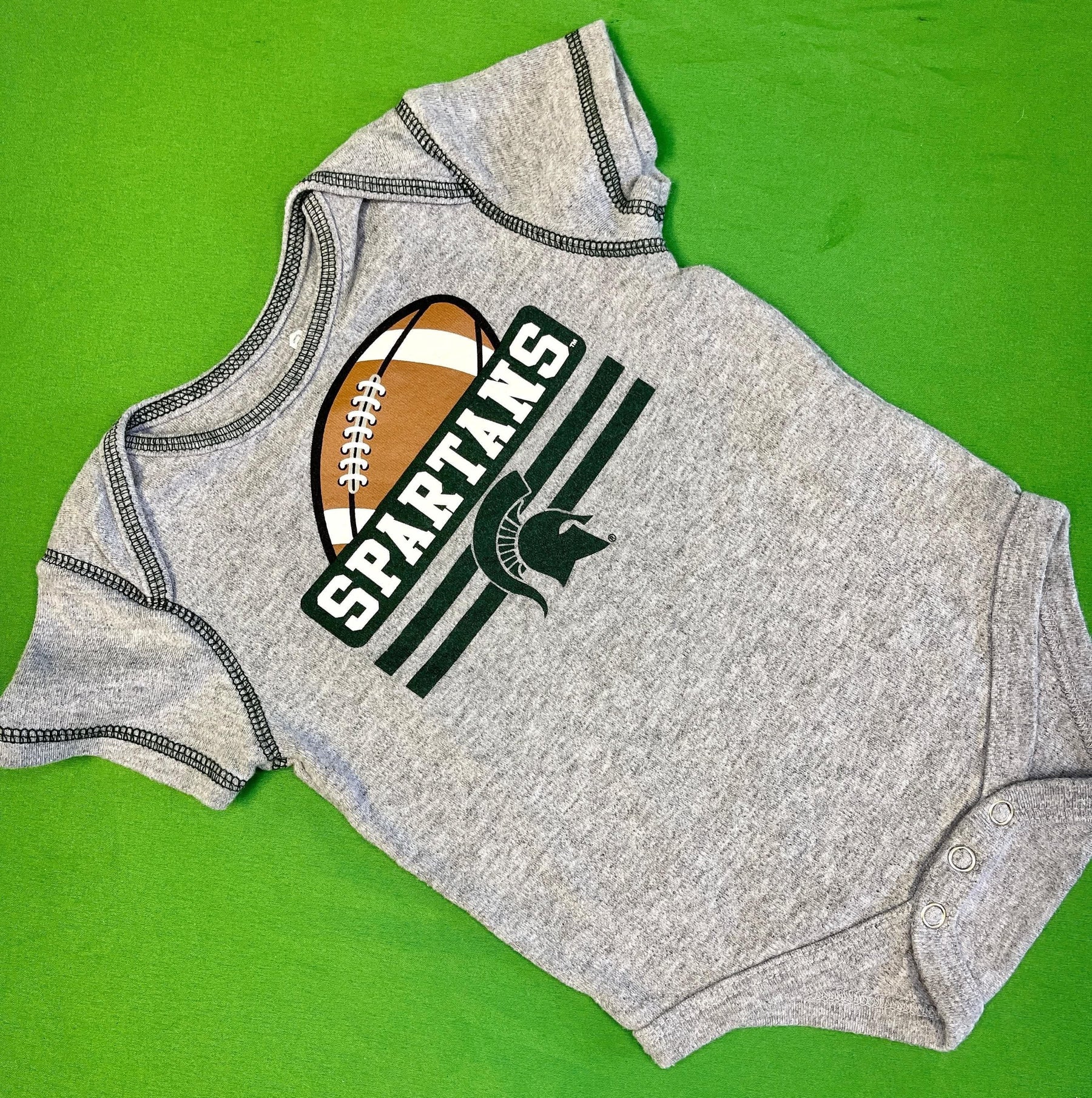 NCAA Michigan State Spartans Grey Infant Baby Bodysuit 12 months