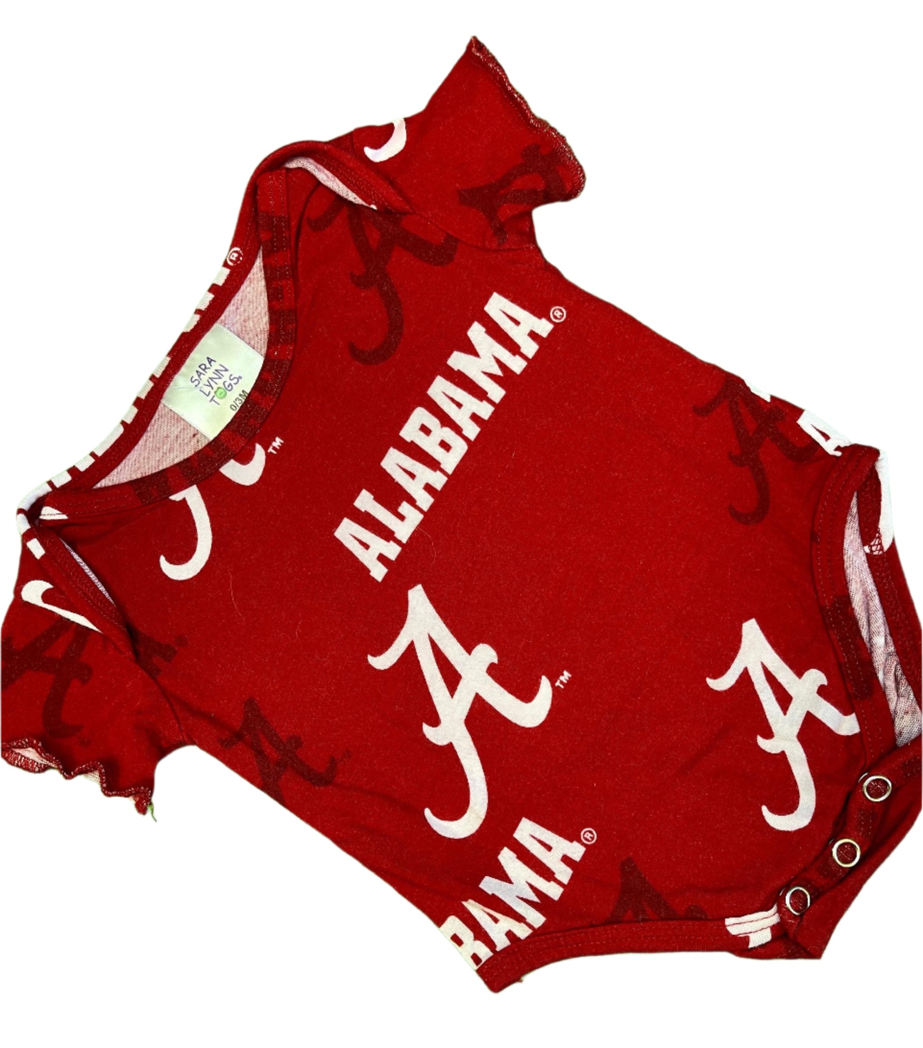 NCAA Alabama Crimson Tide Red Baby Infant Bodysuit 0-3 months