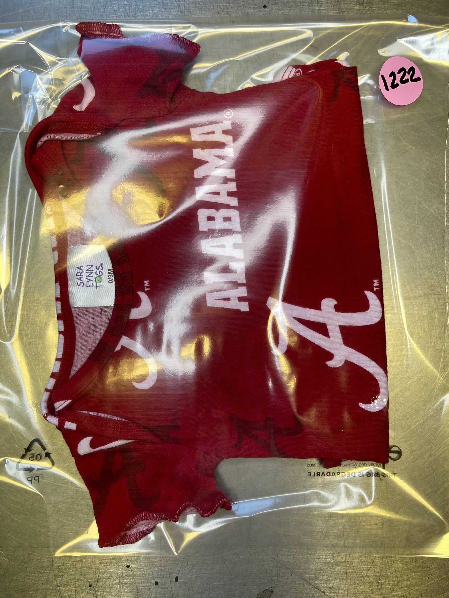 NCAA Alabama Crimson Tide Red Baby Infant Bodysuit 0-3 months