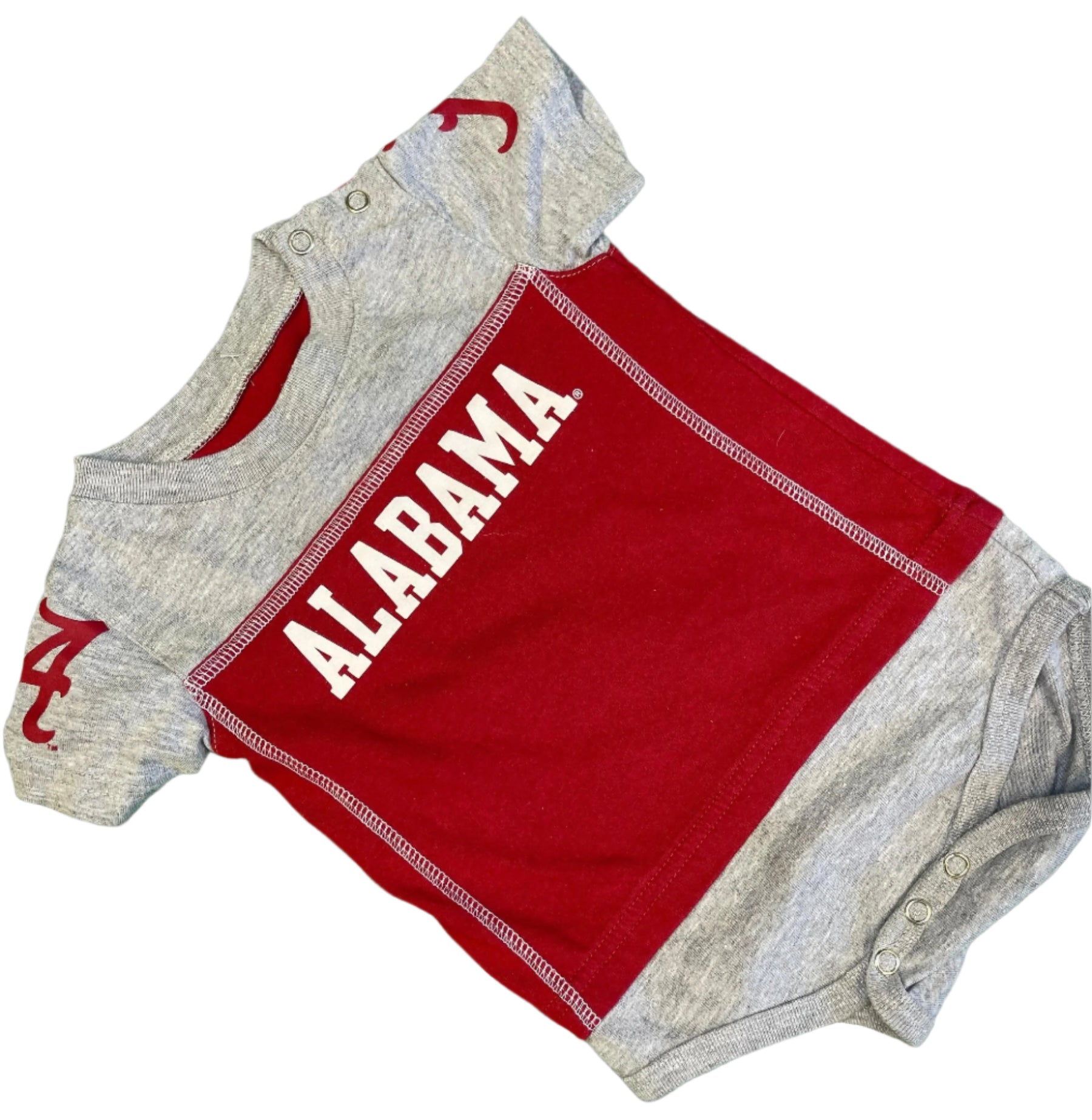 NCAA Alabama Crimson Tide Grey & Red Bodysuit 6-9 months